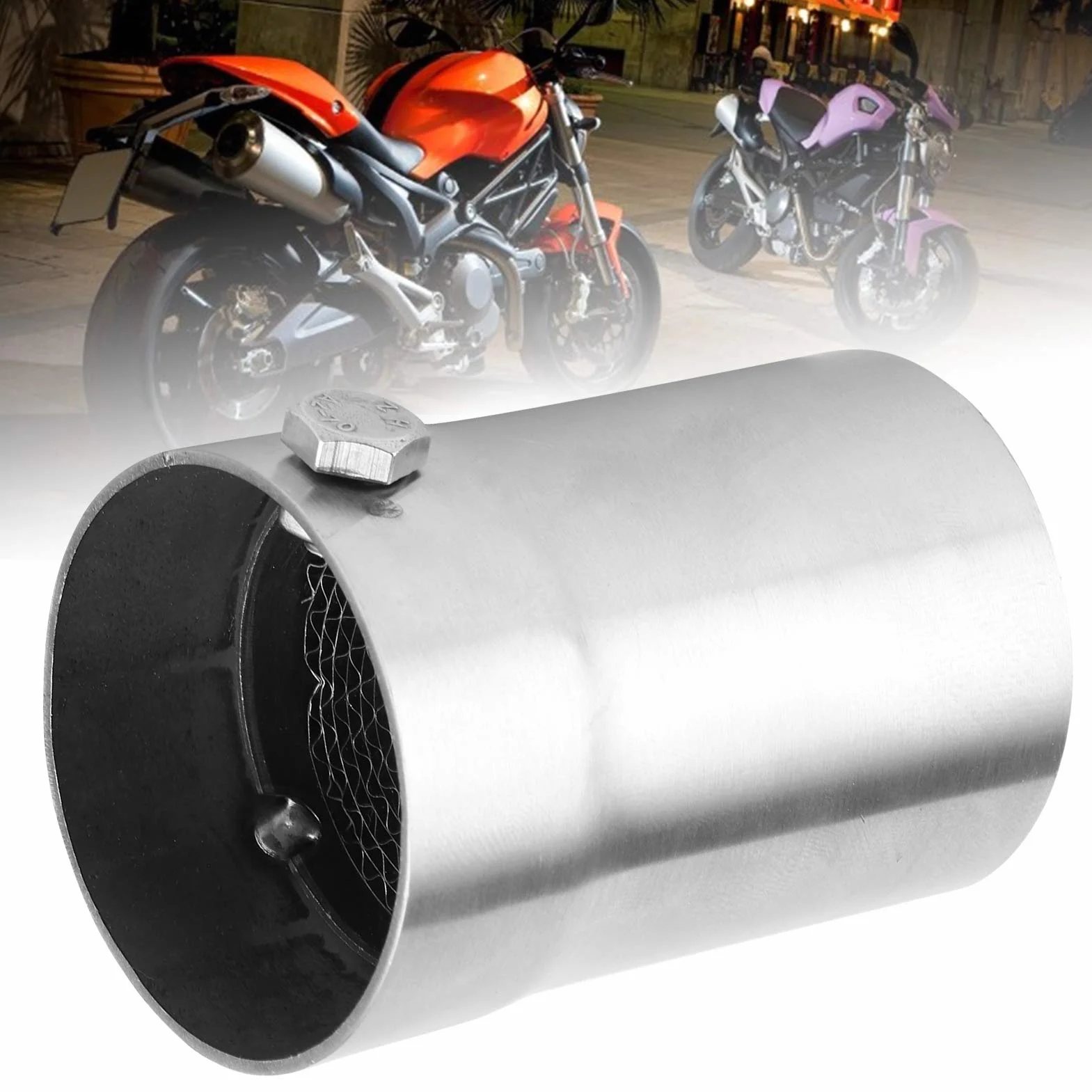 DB Killer do Wydechu Motocykla, Uniwersalna Wkładka Tłumika ze Stali Nierdzewnej 48 Mm z Kluczem, Zawór Redukcji Hałasu do Rury Motocykla