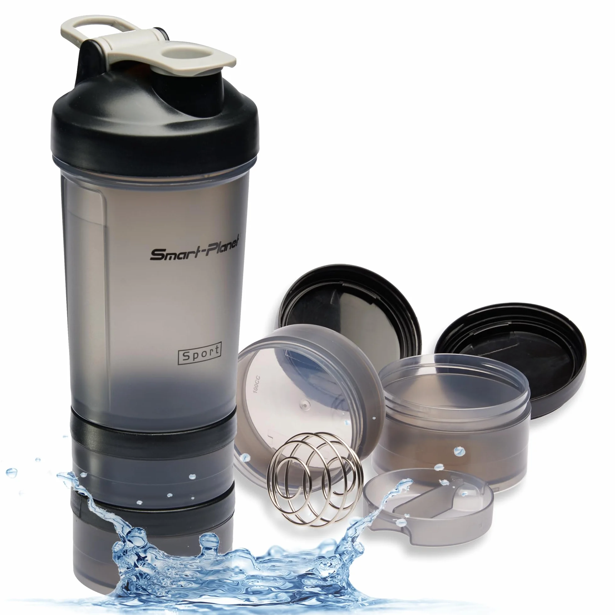 Smart-Planet Shaker 500 ml z przegródkami na suplementy, bez BPA, do mycia w zmywarce