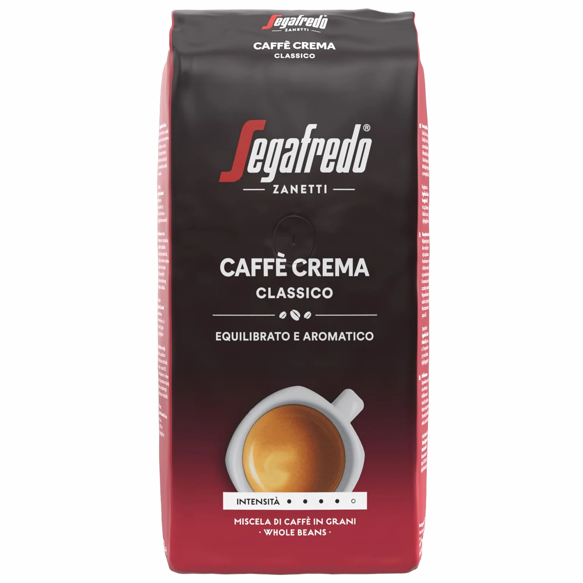 Segafredo Zanetti Caffè Crema Classico Kawa Ziarnista 1 kg Intensywność 4/5