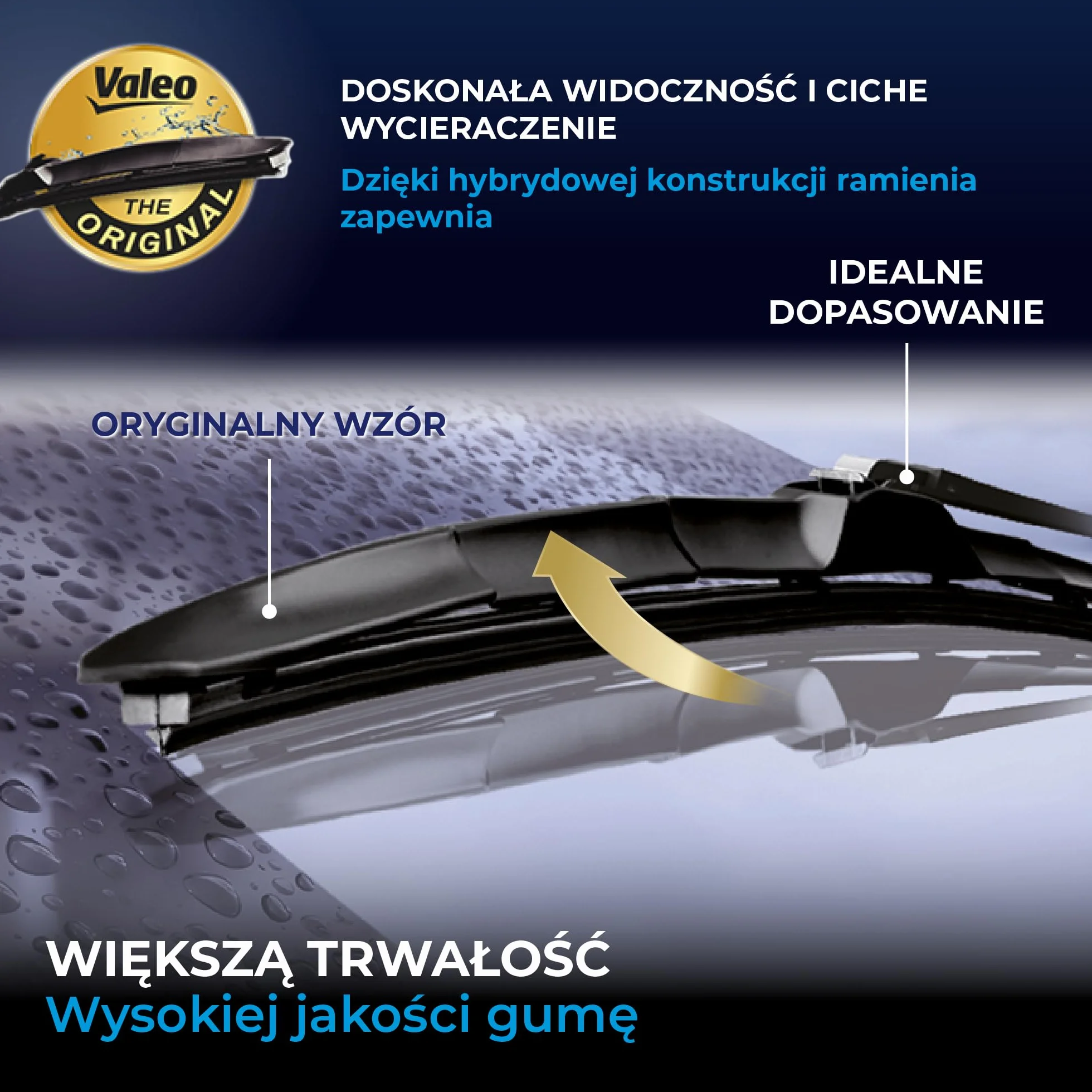 VALEO Silencio Wycieraczki - VH134 - Hybrydowe Pióro Wycieraczki Klasy Premium na Caly Sezon 650mm - Przód - Jedna Sztuka - 574734