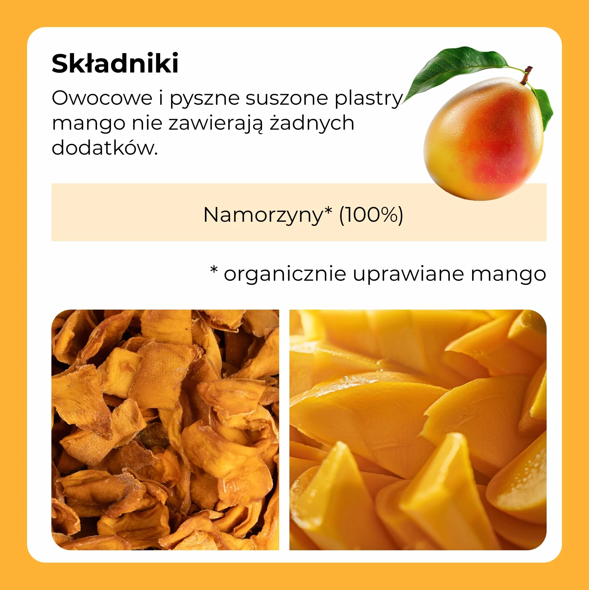 Mango suszone niesłodzone 1 kg kawałków naturalne bez dodatków Dorimed