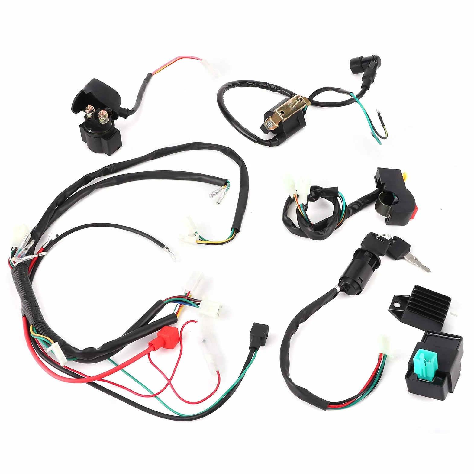 Tbest drut/zestaw wiązki przewodów rozrusznik elektryczny kable w wiązce silnika nadające się do Pit Quad motor terenowy Atv