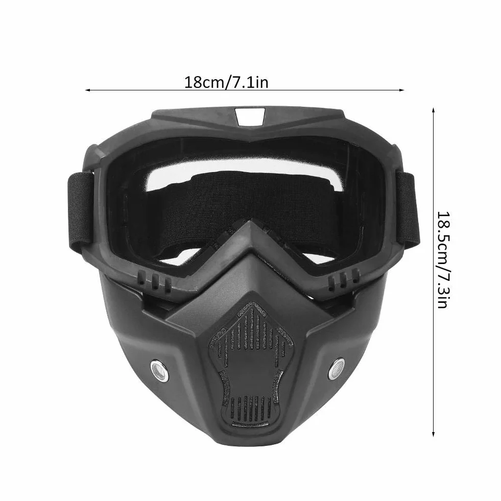 Gogle Maskujące Terenowe Motocyklowe do Kasku - Taktyczne Wiatroszczelne (Przezroczyste)