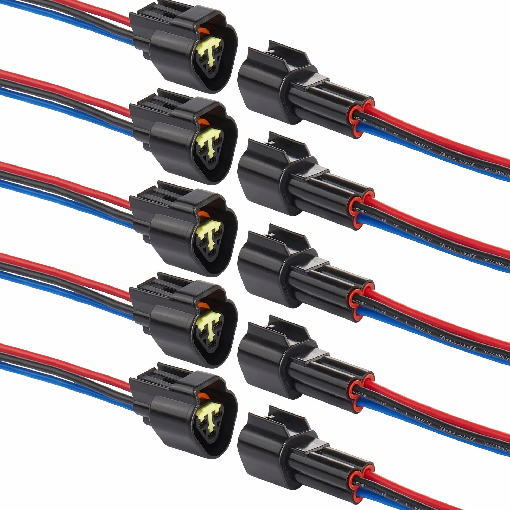 Kabel wtykowy, 12 V, 3-biegunowe przyłącze elektryczne do samochodu, wodoszczelne, szybkie złącze z kablem 16AWG do samochodów osobowych