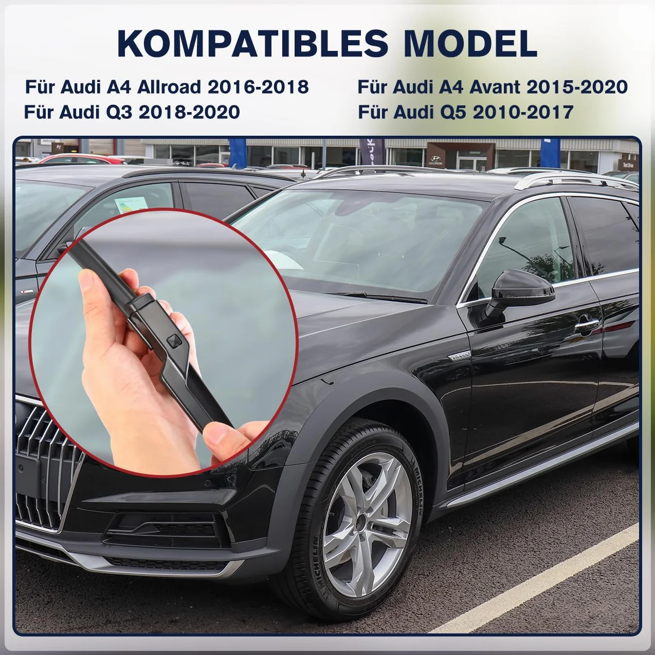 GEARMONSTER Zestaw wycieraczek przednich i tylnych do Audi Q5 8R Q3 A4 Allroad 600mm 500mm 330mm