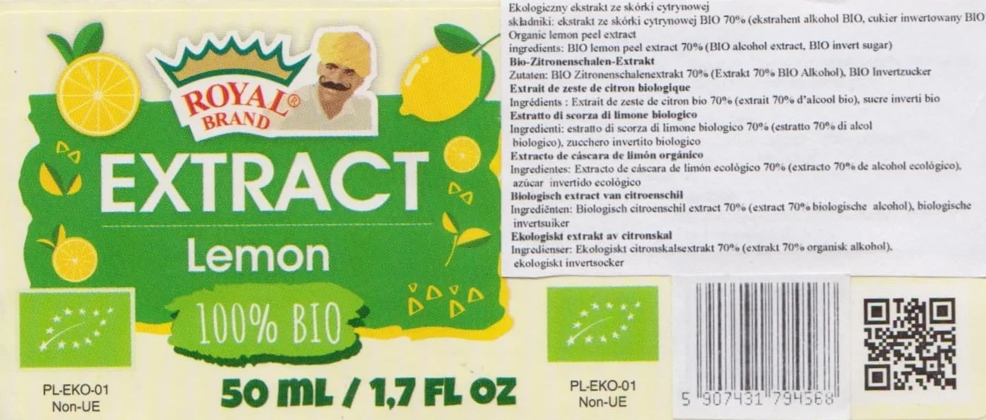 Ekologiczny ekstrakt cytrynowy 50 ml