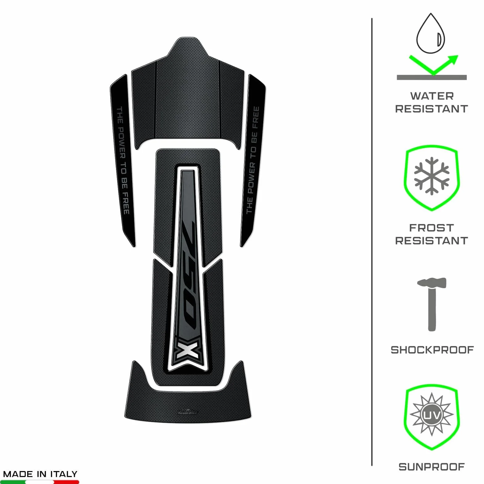 Resin Bike Naklejki Moto kompatybilne z Honda NC750X 2021-2026. Chronią Podkładka zbiornika przed uderzeniami i zadrapaniami. Naklejki żywiczne z efektem 3D - wyprodukowane we Włoszech