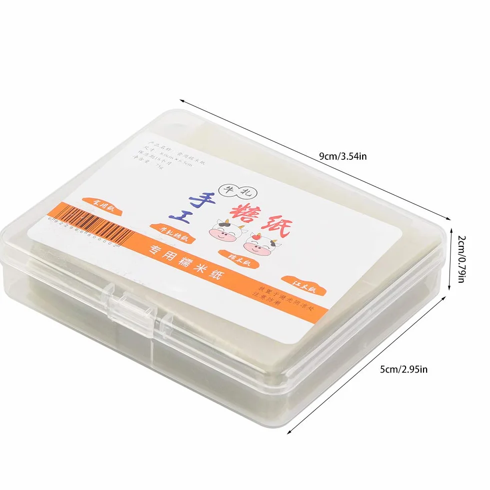 Jadalny Papier Ryżowy, 500 Sztuk Jadalny Papier Waflowy Kwadratowy Arkusz do Pakowania Ciasta Nugatowego, 3x3,5 Cala