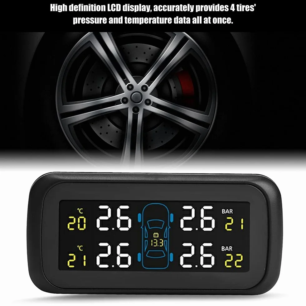 TPMS system monitorowania ciśnienia w oponach z 4 czujnikami wewnętrznymi i monitorem LCD
