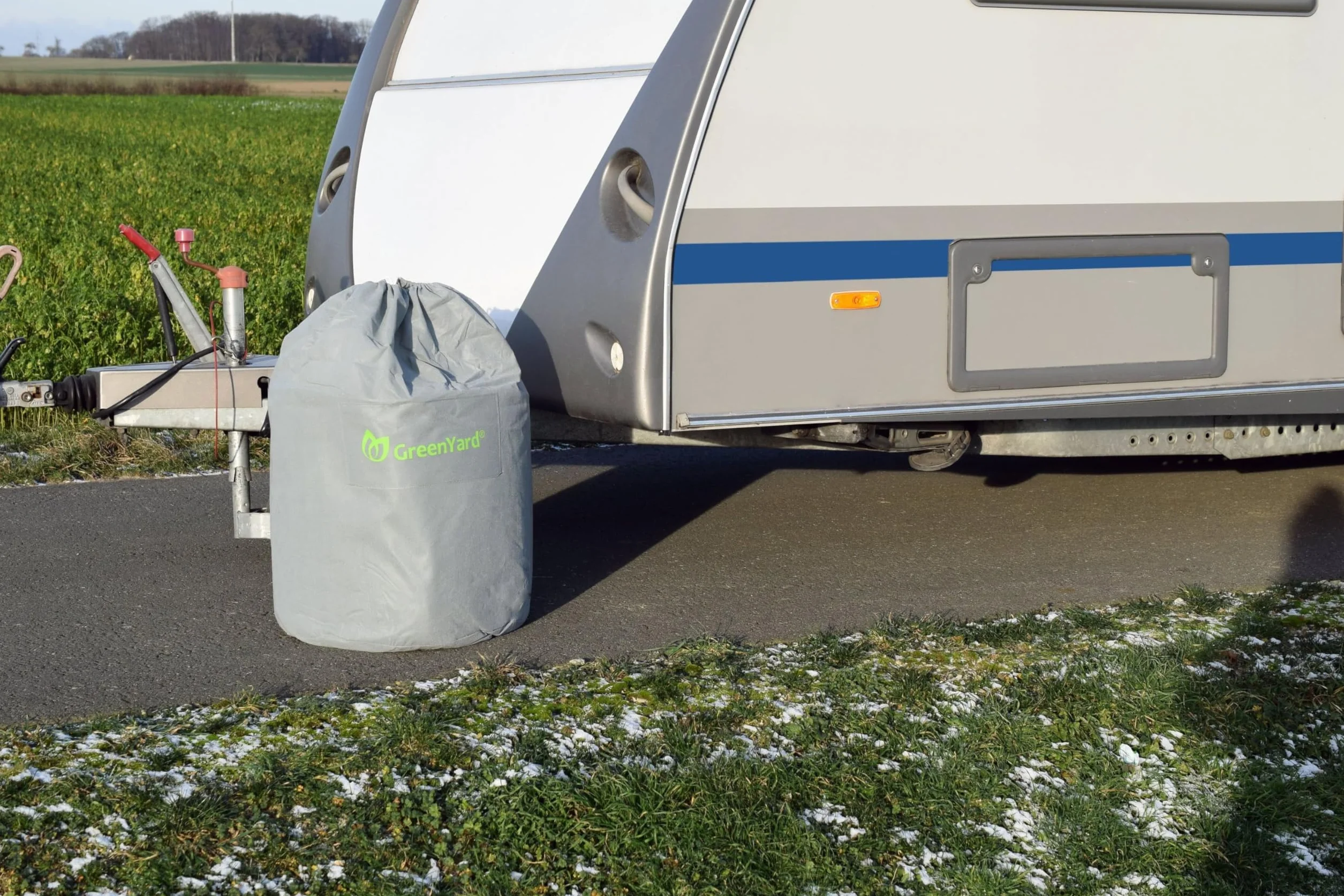 GreenYard® Pokrowiec na przyczepę kempingową lub kamper | Rozmiar M 550 x 250 x 220 cm | Osłona kempingowa | Ochrona przed kurzem i wilgocią | Oddychający | Trwały