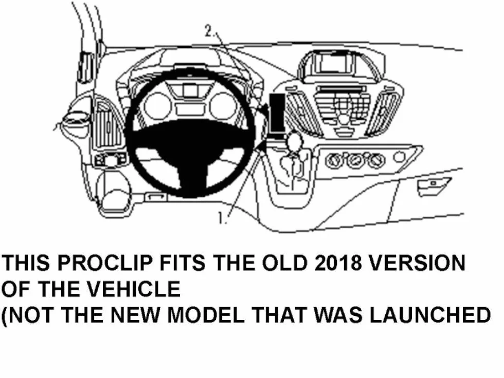 Brodit ProClip uchwyt centralny do Ford Transit Custom 13-: Montażka do urządzeń elektronicznych, kompatybilna z smartfonami