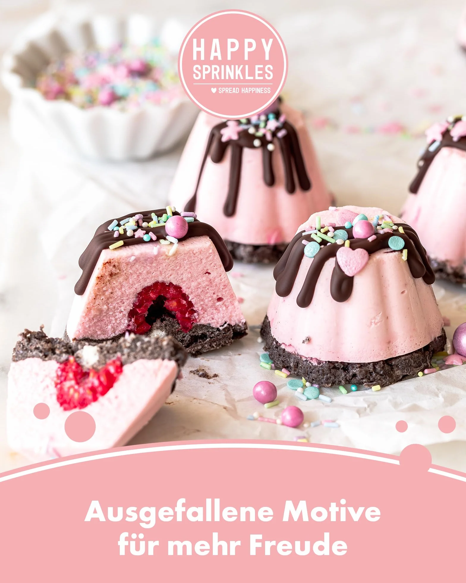 Happy Sprinkles Pastel Vibes 90 g, kolorowa posypka z czekoladą do dekoracji, idealna dekoracja na tort, nadaje się do ciastek, lodów i ciast