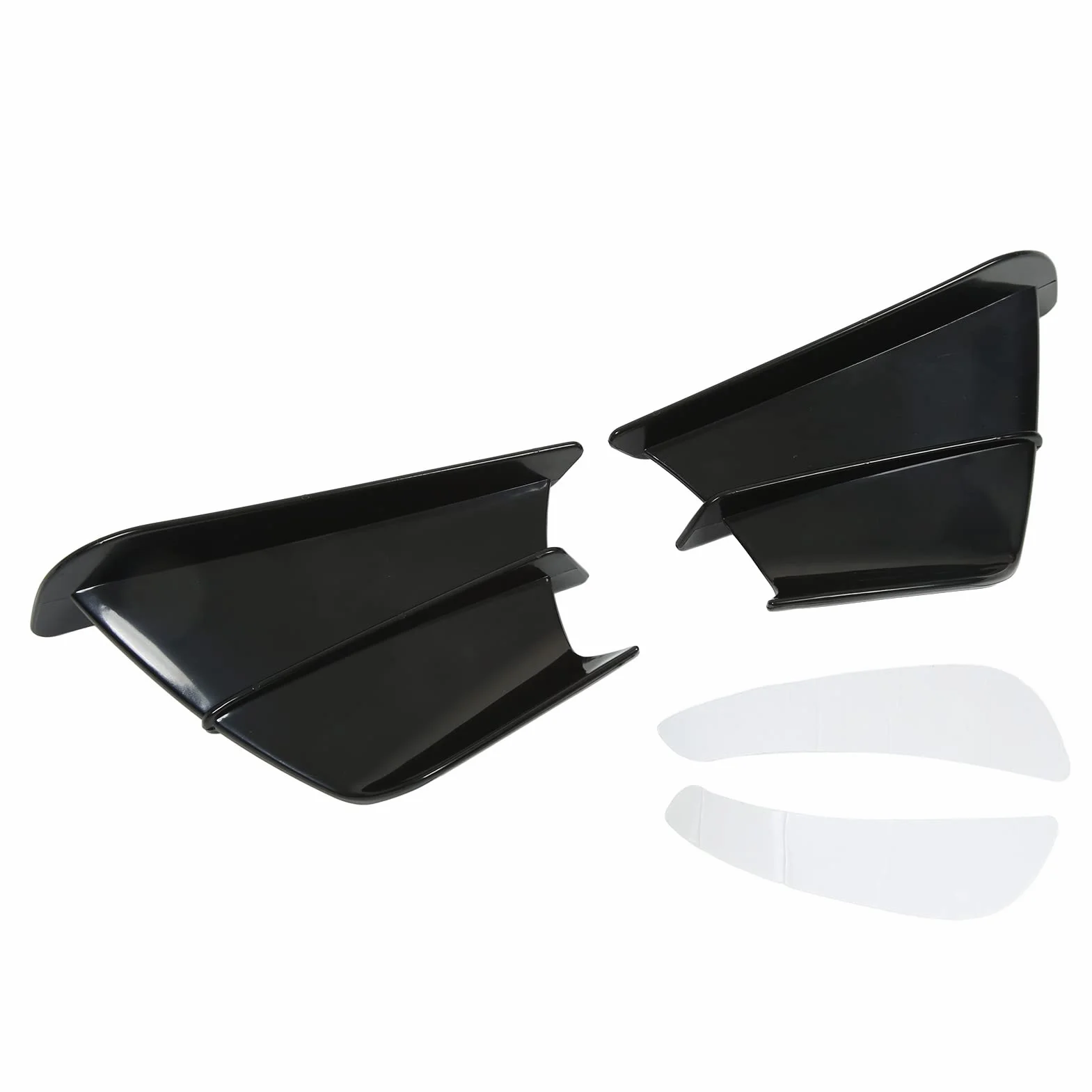 Skrzydło Aerodynamiczne KIMISS, Spojler Boczny Motocykla Owiewka Przednia Skrzydła Aerodynamiczne Skrzydła dla NINJA400 NINJA250 Z900 Z1000(Czarny błyszczący)