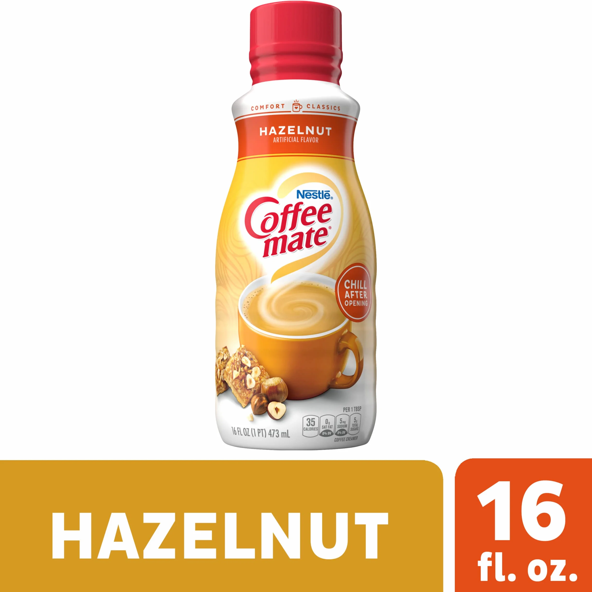 Nestle Coffee mate Hazelnut Liquid Coffee Creamer, 16 FL OZ
