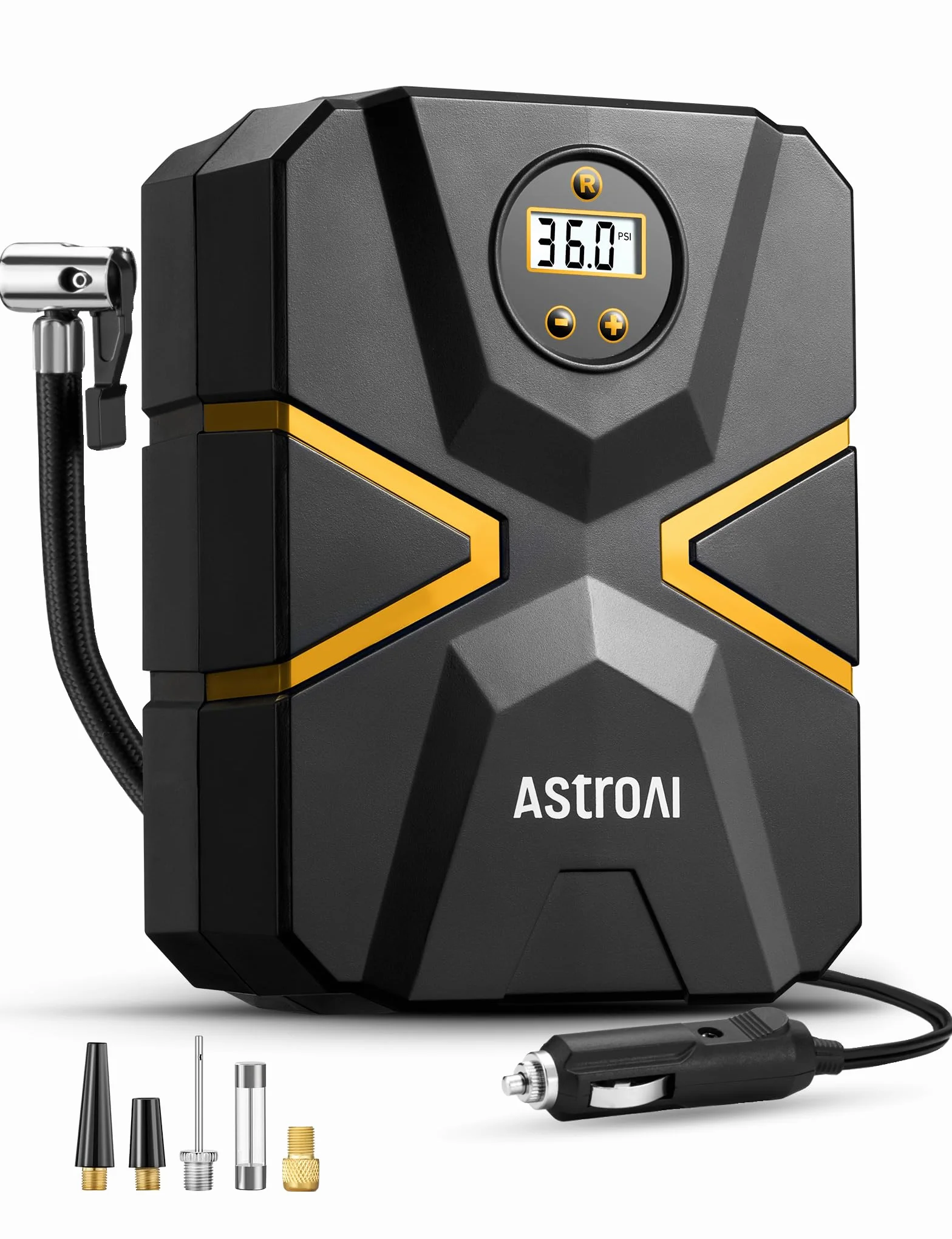 AstroAI Sprężarka do opon 10,3 bar 12 V DC z wyświetlaczem LCD