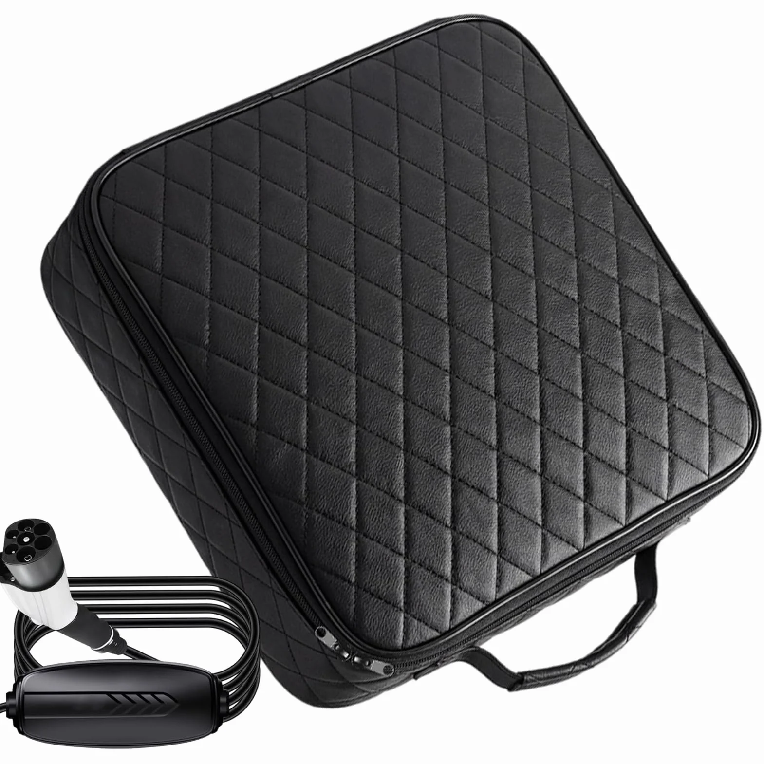 Carrying Bag - Multifunctional Travel Storage Organizer, Portable Vehicle Cable Pouch with Zippered Compartments, Ideal for Sedans Pickups Trucks Trailers Automotive Accessories