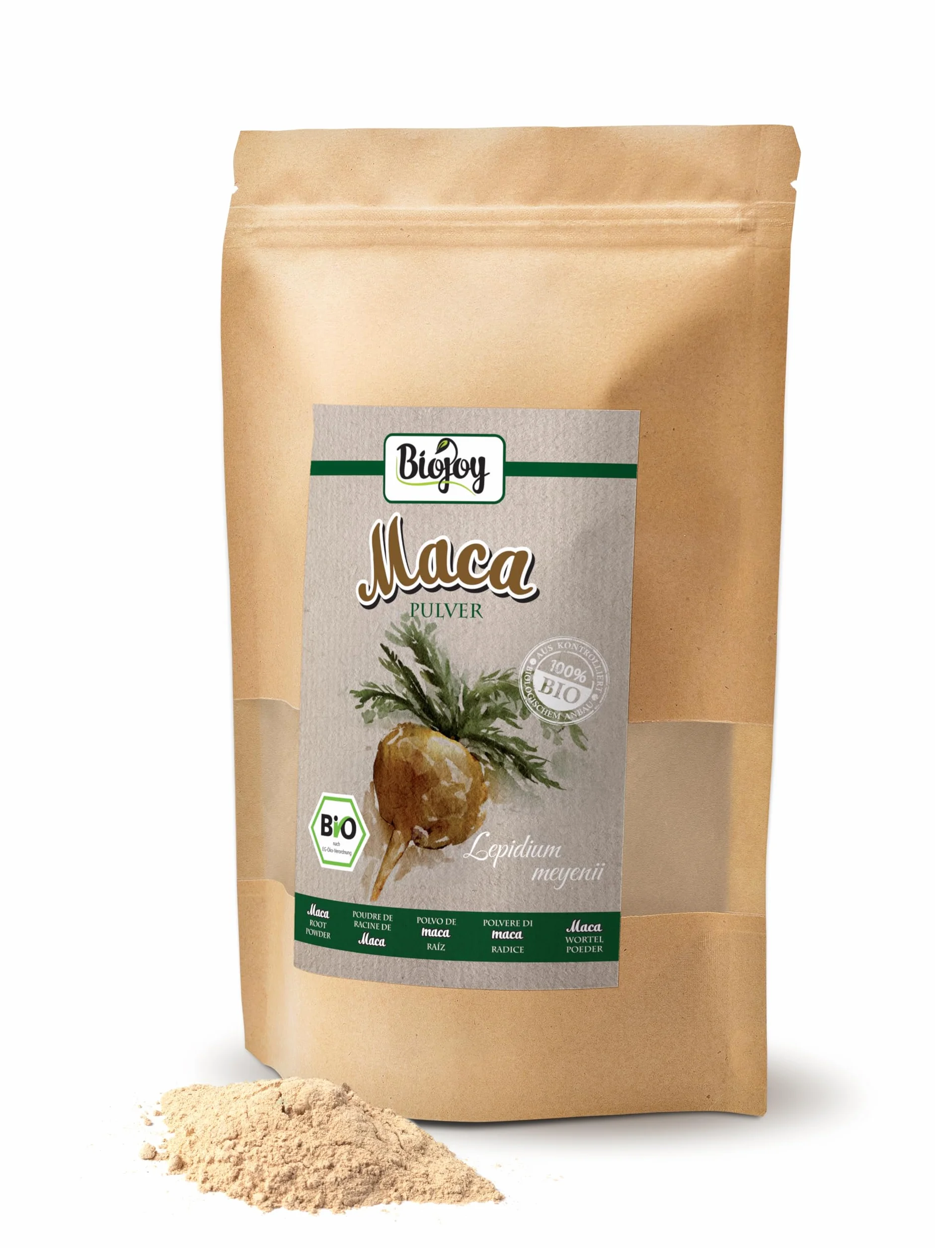 Biojoy BIO-Sproszkowana Maca z Peru, Lepidium meyenii (500 g)