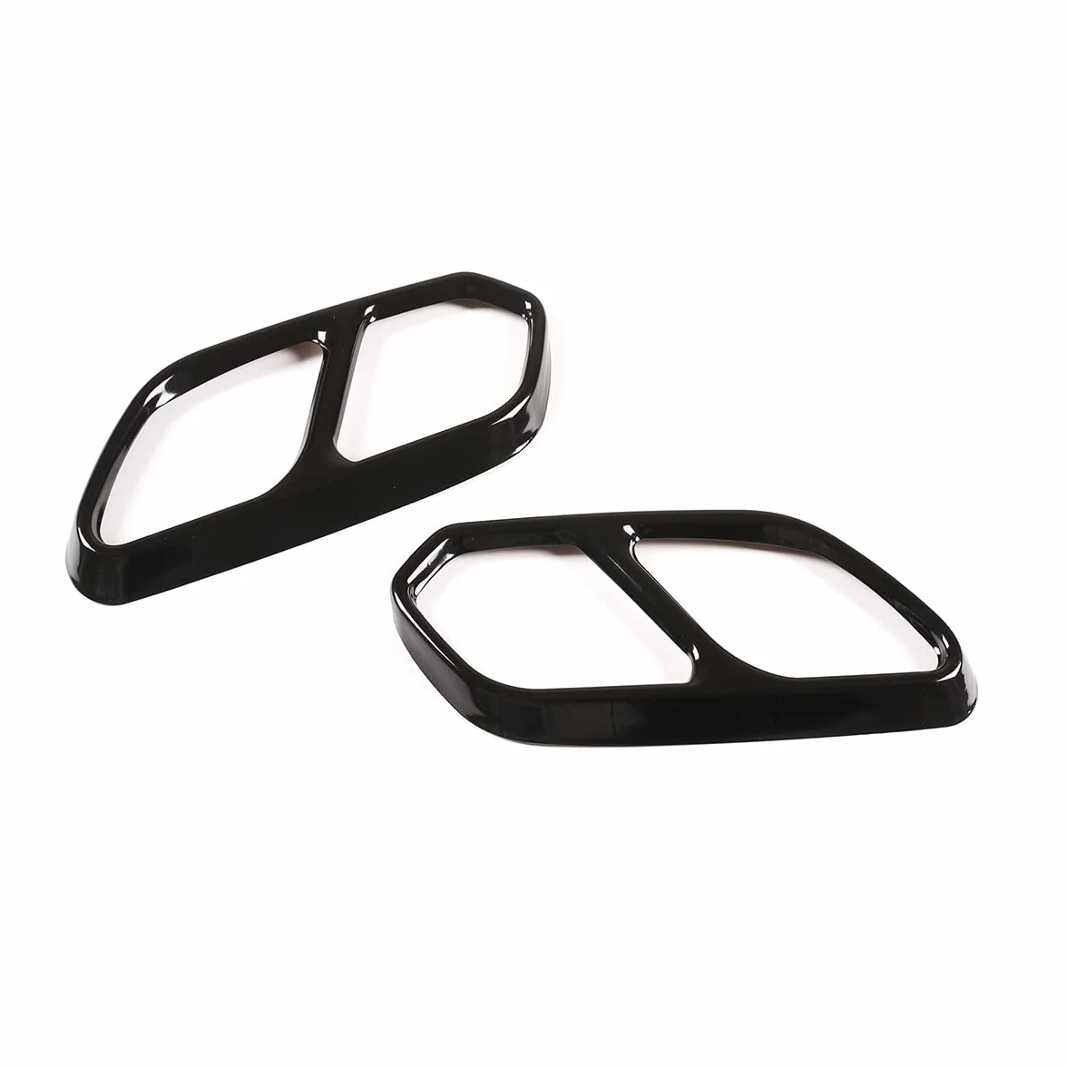 Pasuje do Volkswagen Touareg 2019 2020 2021, akcesoria, zewnętrzny, tylny tłumik, końcówka rury wydechowej, dekoracyjna osłona, 2 szt., osłona rury wydechowej (czarna)