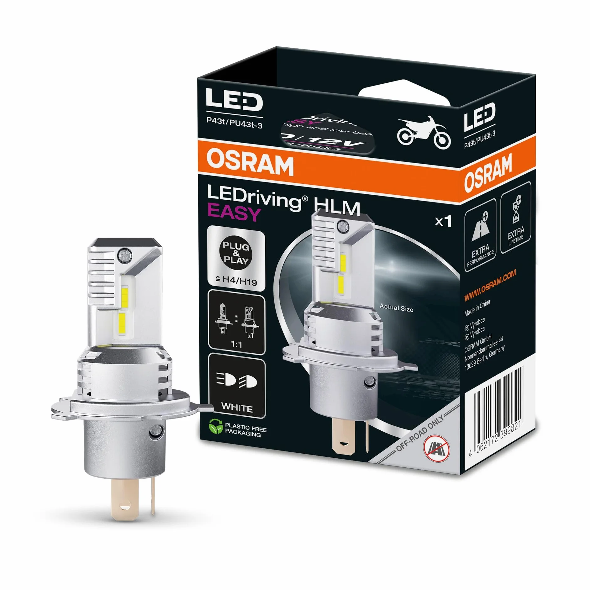 OSRAM LEDriving HLM EASY H4/H19 LED reflektor motocyklowy Cool White 6500K 1 lampa