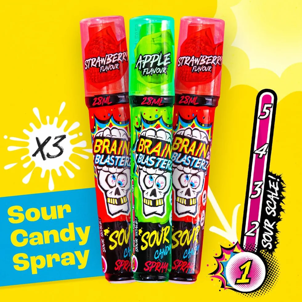 Brain Blasterz Sour Sweets Gift Box LARGE 27pcs Halal Candy Collection Vegan American Sweets