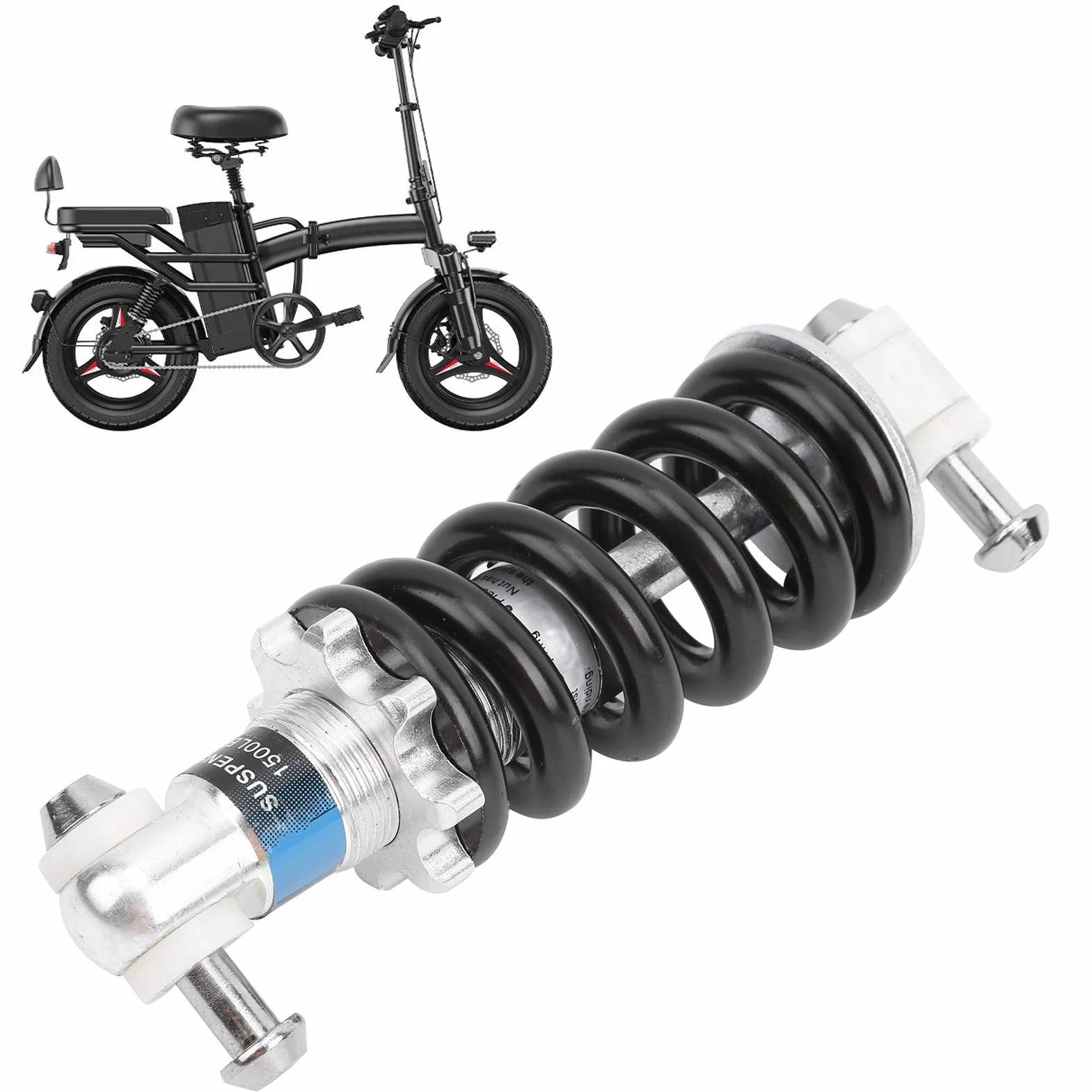 Tissting Amortyzatory motocyklowe zawieszenie 150 mm sprężynowe amortyzatory śrubowe regulowane zawieszenie amortyzator akcesoria do roweru górskiego, roweru elektrycznego(1500lbs)