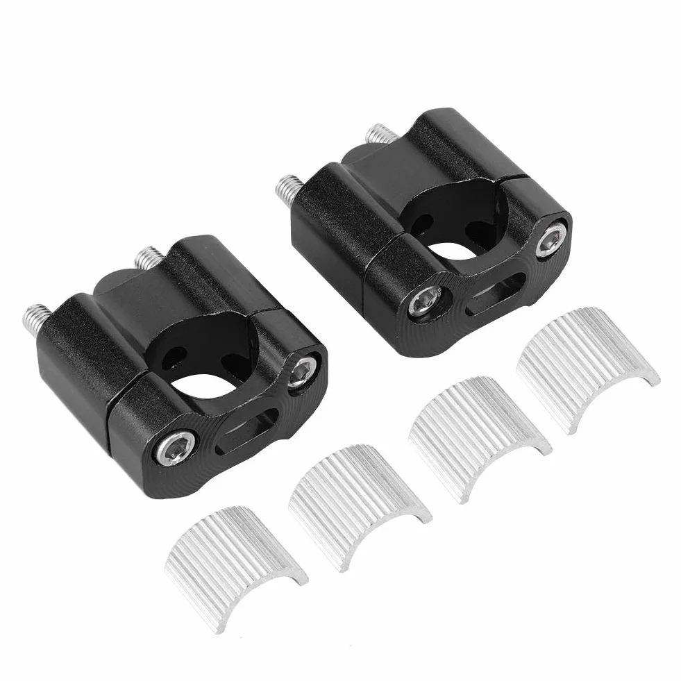 Zaciski do Mocowania na kierownicę Motocykla 22mm 28mm 1/8 Cala 7/8 Cala Adapter Podwyższający CNC Aluminium Czarny