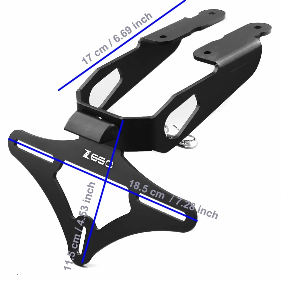 Wspornik tablicy rejestracyjnej kompatybilny z Z650 2018-2024 Fender Eliminator uchwyty tablicy rejestracyjnej, ochrona przed rozpryskami, klapy, ochrona przed rozpryskami, zderzak, 2024,