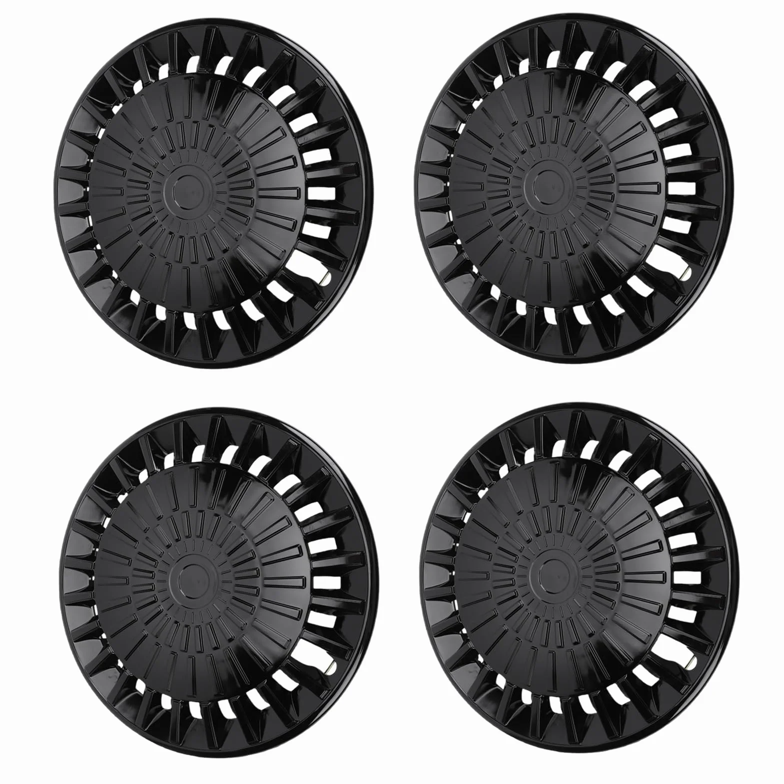 Aramox Piasta 500, Akcesoria do Osłon kół z ABS, 15-calowe Kołpaki R15 do Felg Stalowych, Konstrukcja Zatrzaskowa Pasuje V40, 208 i Innych (BLACK)