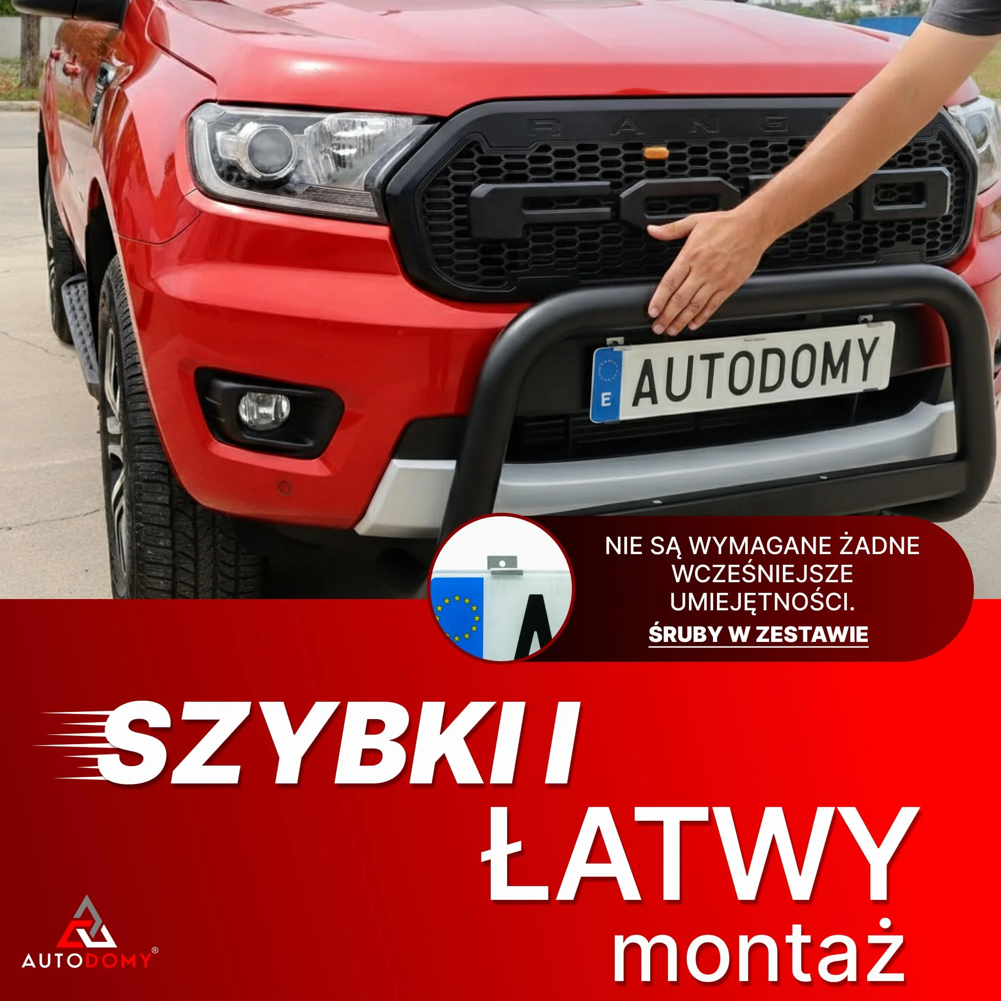 Autodomy Zestaw 4 Uchwytów na Tablicę Rejestracyjną do Przyczepy 125x25 mm | Uniwersalny Stalowy Uchwyt Tablicy Rejestracyjnej + 8 Wkrętów | Do Samochodu, Przyczepy, Ciężarówki