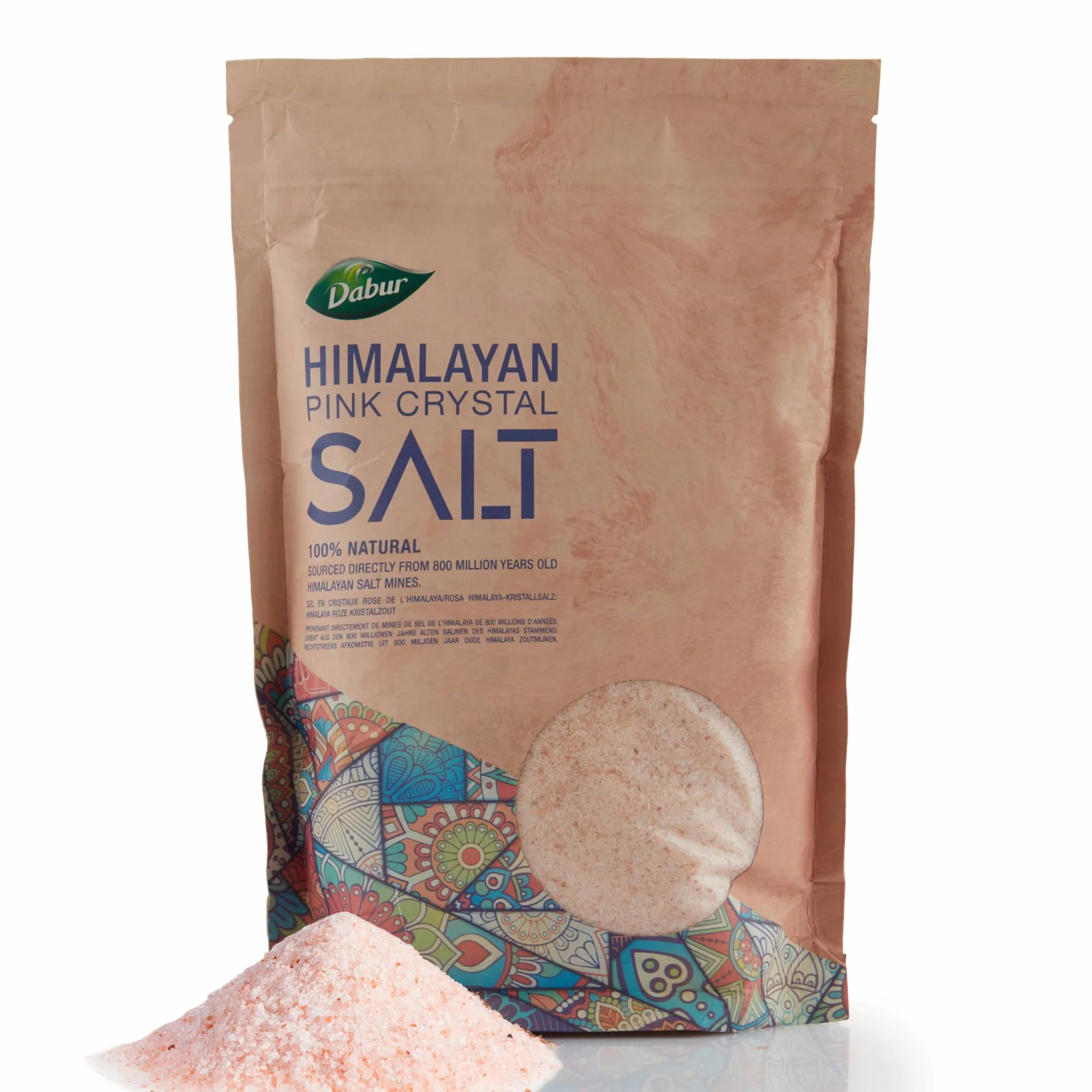 Dabur Himalayan Pure Pink Crystal Salt 1kg Natural Unrefined Gluten Free Halal Kosher Certified