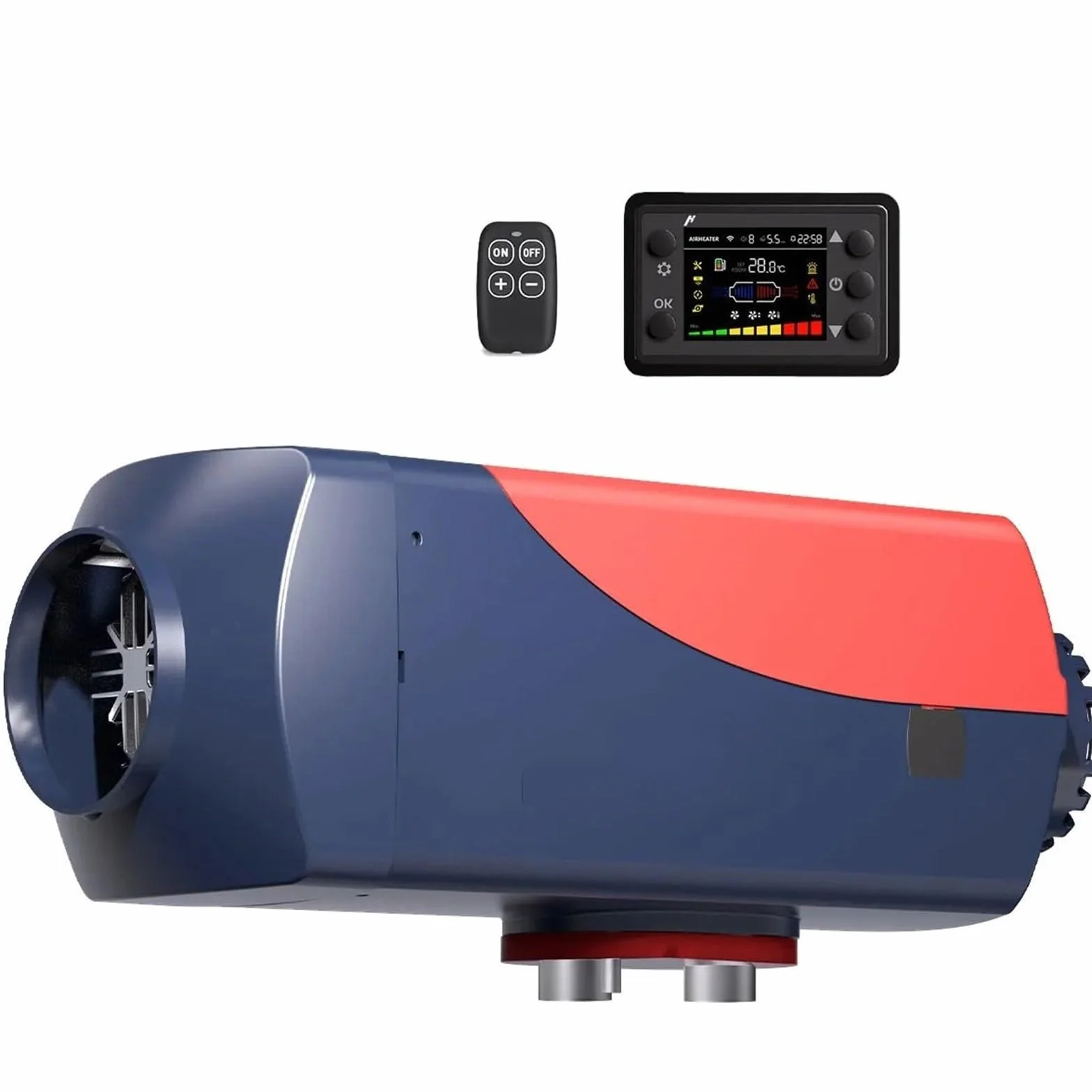 Nagrzewnica postojowa Ogrzewacz samochodowy 8 kW, nagrzewnica powietrza i oleju napędowego, 12 V/24 V do kamperów, z pilotem i monitorem LCD nagrzewnica powietrza