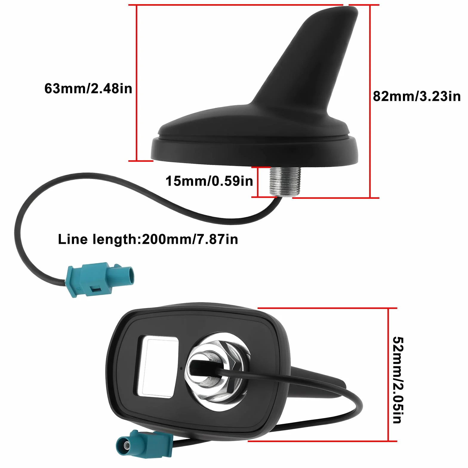 Antena dachowa do pojazdu 6,3 x 5,2 x 8,2 cm, kompatybilna z VW Golf 5 6, kompatybilna z Passat