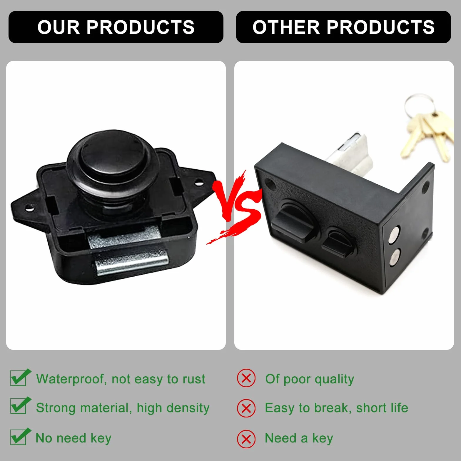 Push Lock Zamek do Przyczepy Kempingowej 10 sztuk