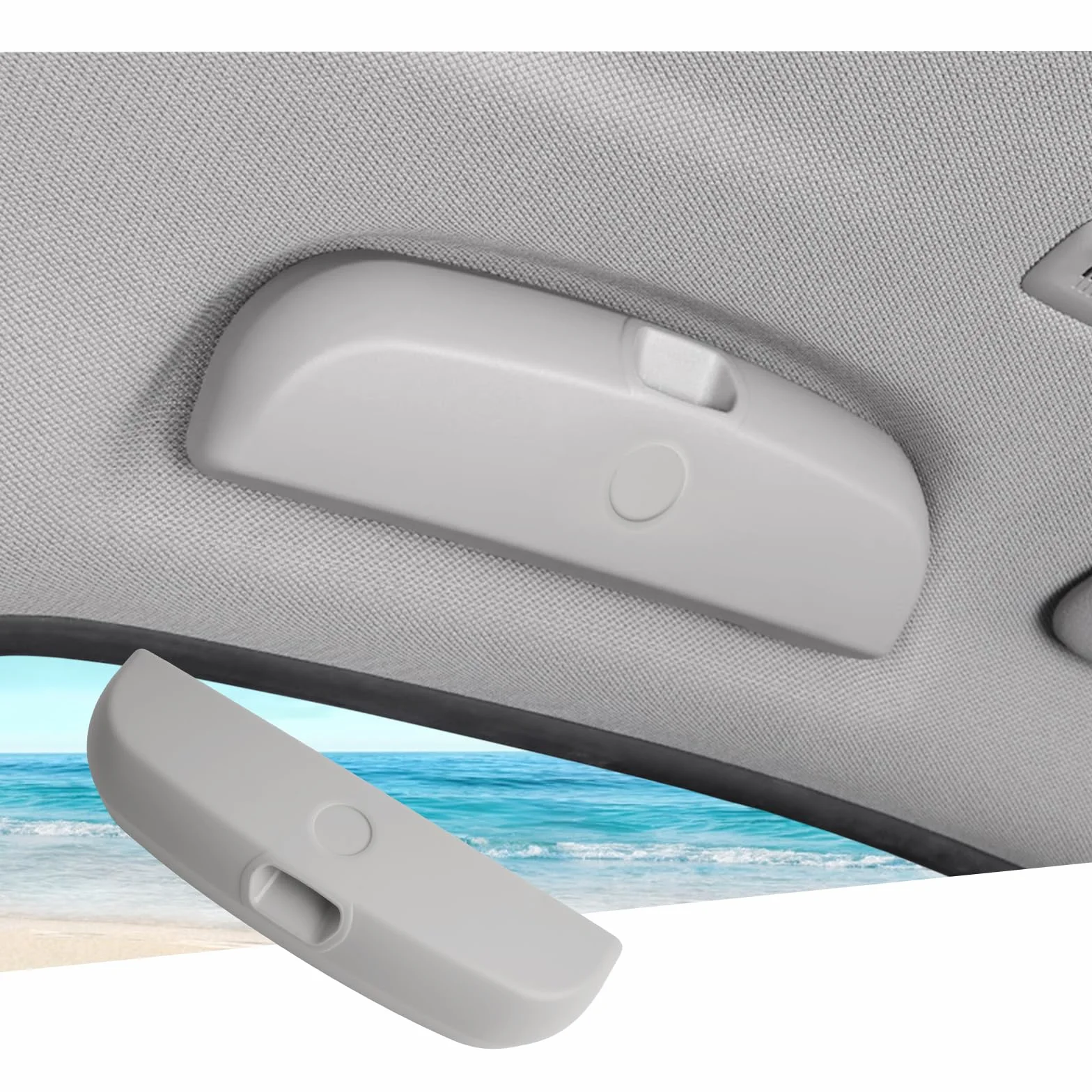 GAFAT uchwyt na okulary przeciwsłoneczne etui na okulary kompatybilny z BMW X1 X3 X5 X7 1 3 5 7 2010-2025 2026, organizer wnętrza dla X1 U11/ X3 G45/ 1 F70/ 3 G20 akcesoria (szary)