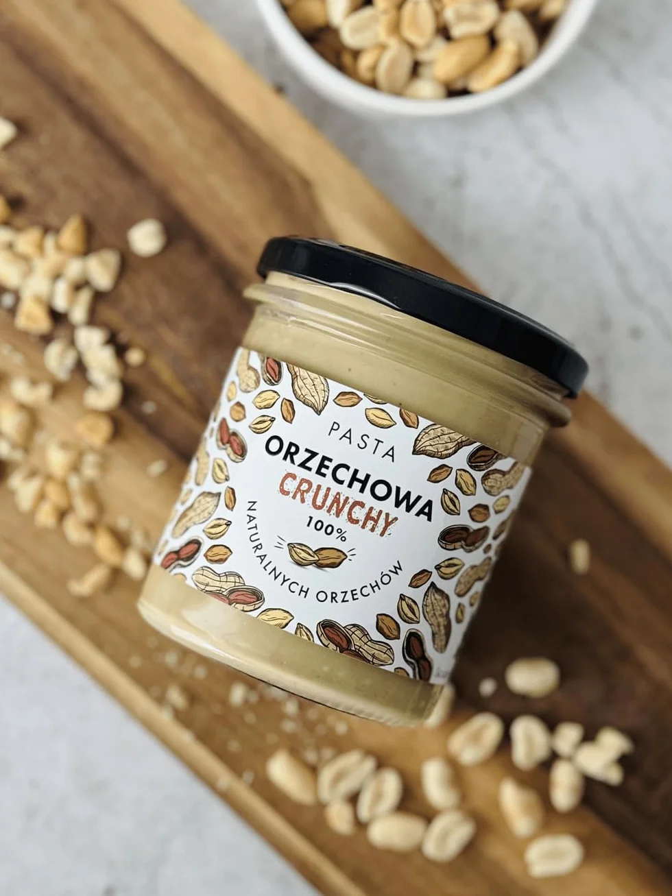 Masło orzechowe Crunchy 100% orzeszków ziemnych bez dodatku cukru i oleju palmowego zestaw 2x300 g