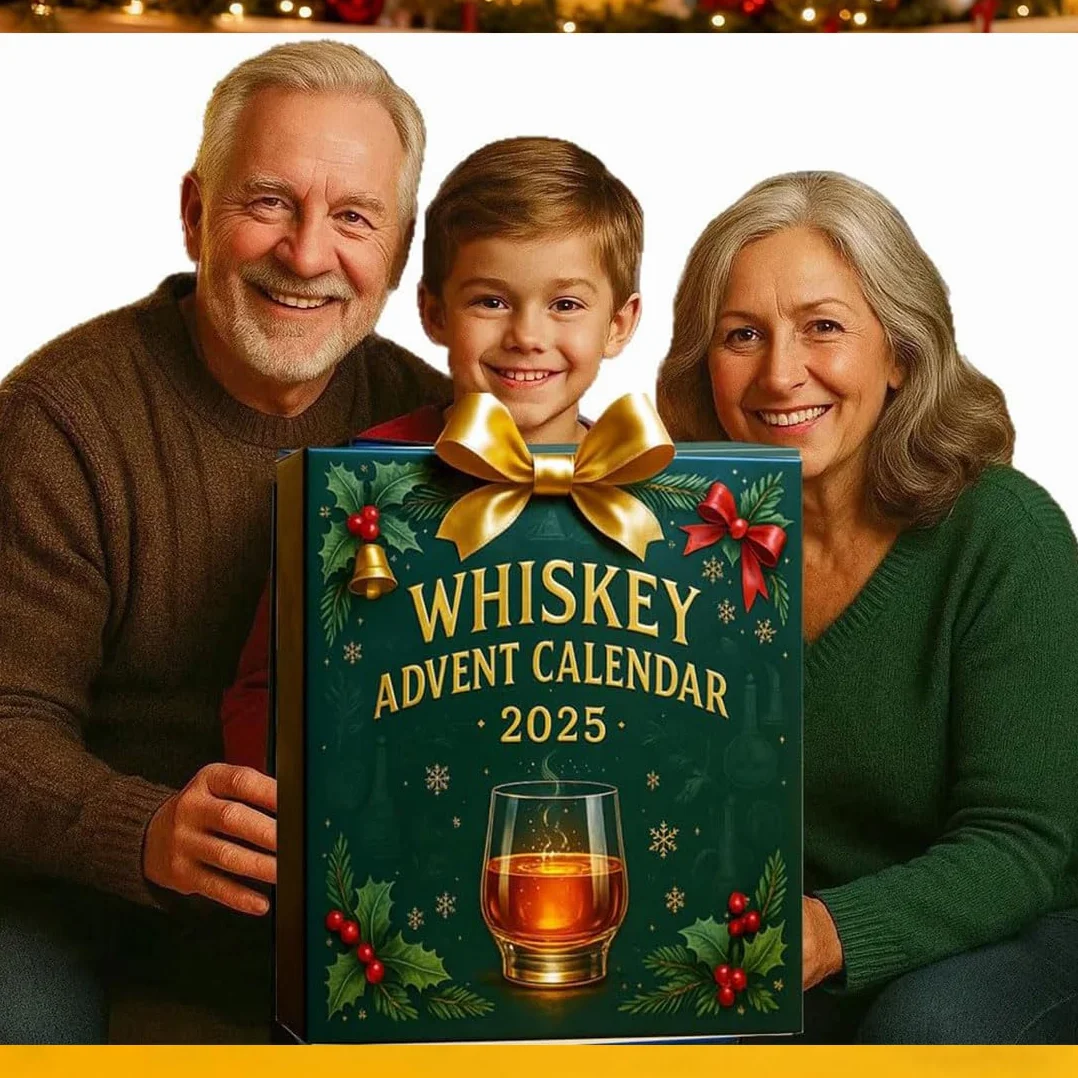 Kalendarz adwentowy z whisky 2025, 2D, 24 dni bez powtórzenia, zawieszka do whisky, podróż degustacyjna przez świat, kalendarz adwentowy bez alkoholu, prezent dla miłośników alkoholu (whisky)