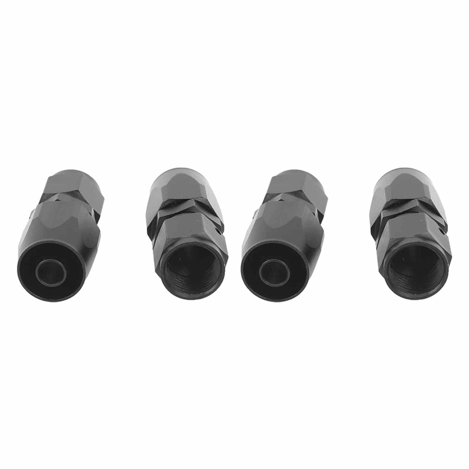 Końcówka Węża Przewodu Gazowego Opałowego, 4 Szt. Uniwersalna Aluminiowa AN6 0 Stopni Prosta Obrotowa Końcówka Węża Adapter do Montażu Modyfikacja Samochodu Czarna na