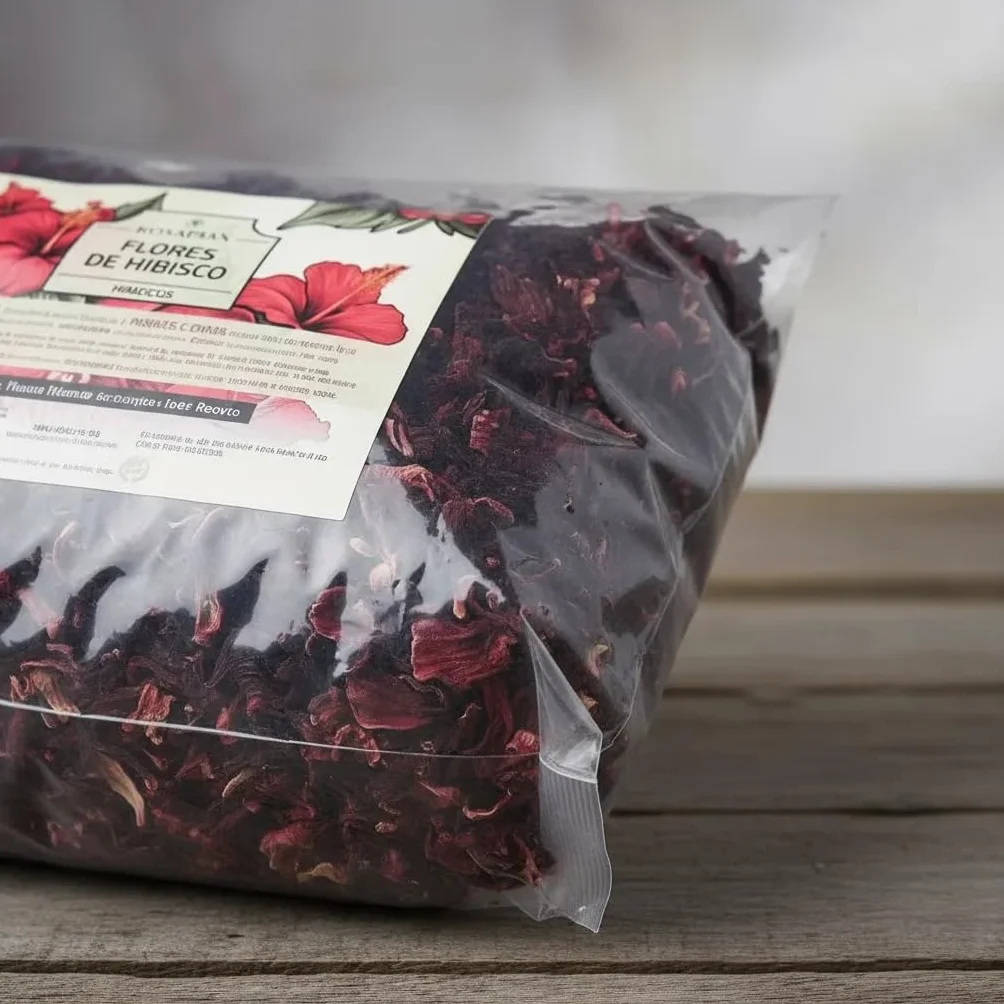 FRISAFRAN | Ekologiczny Hibiskus Kwiaty 500g | Kwiat Jamajki | Kwiat hibiskusa | Woda angielska | Napar z hibiskusa | Hibiskus | Naprawa skóry | Detox | W luzem