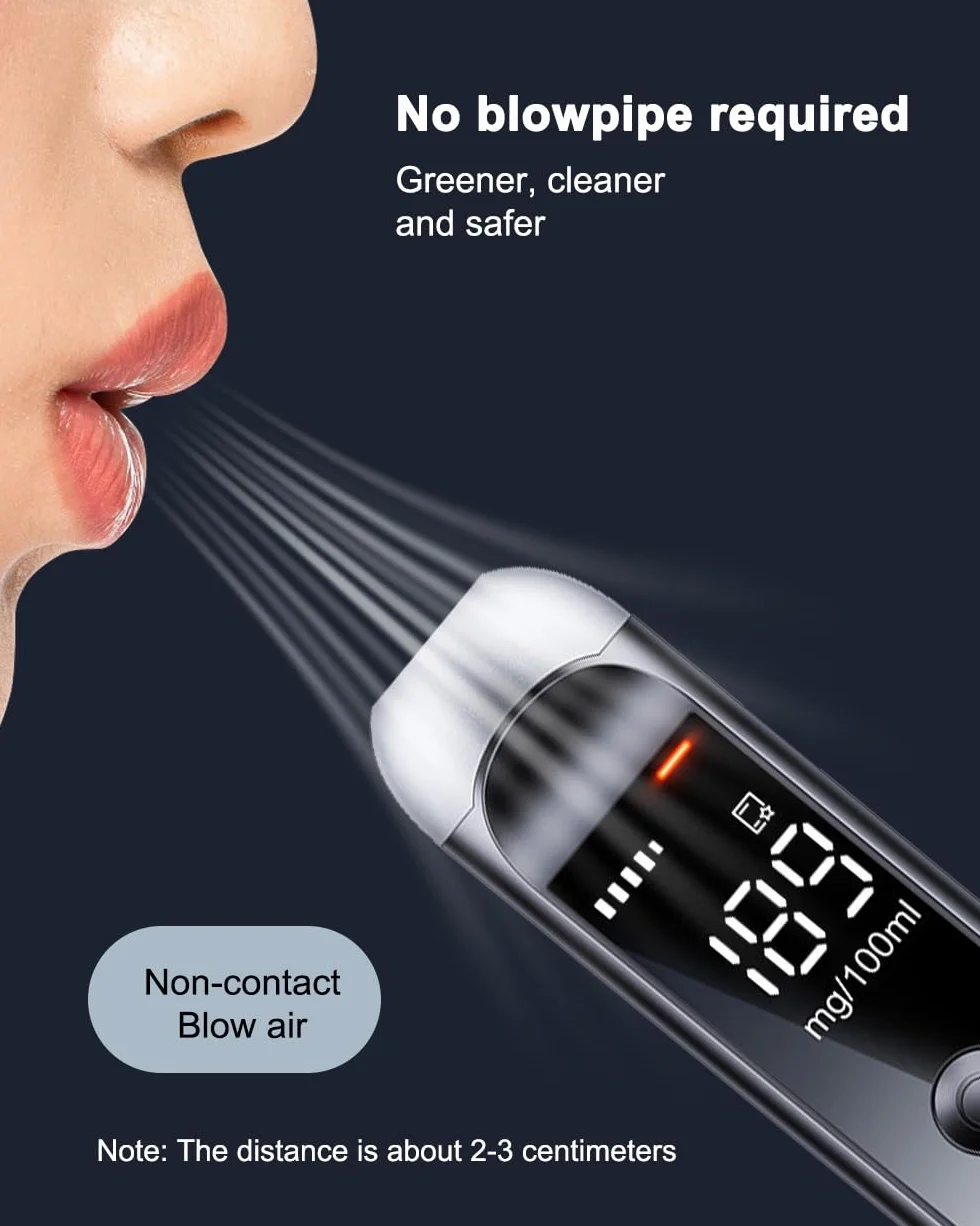 Breathalyzer Professional-Grade High Accuracy Alcohol Tester with LCD Digital Display Portable USB C