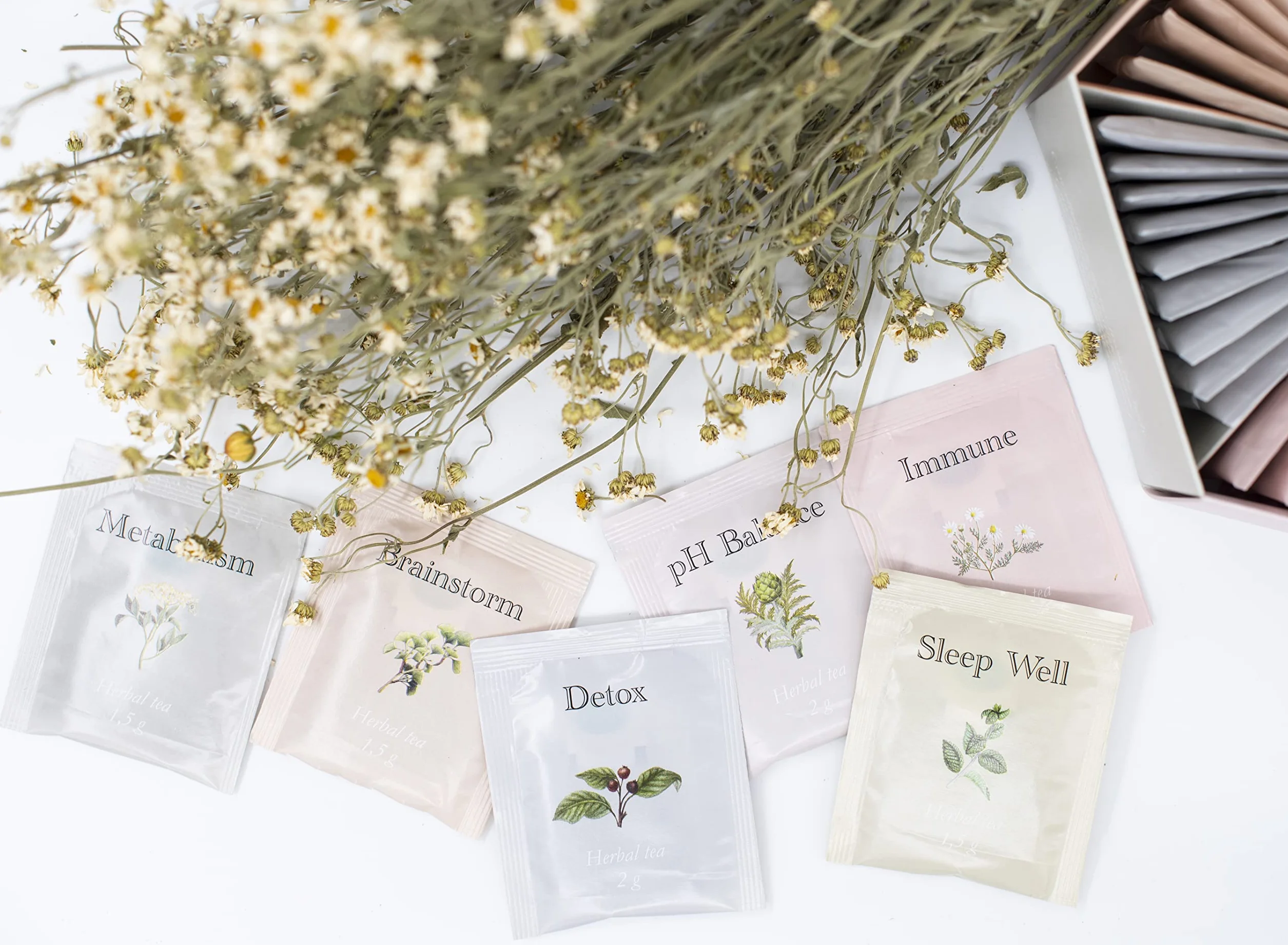 ACORUS Zestaw do herbaty Wellness 6 różnych herbat 60 torebek