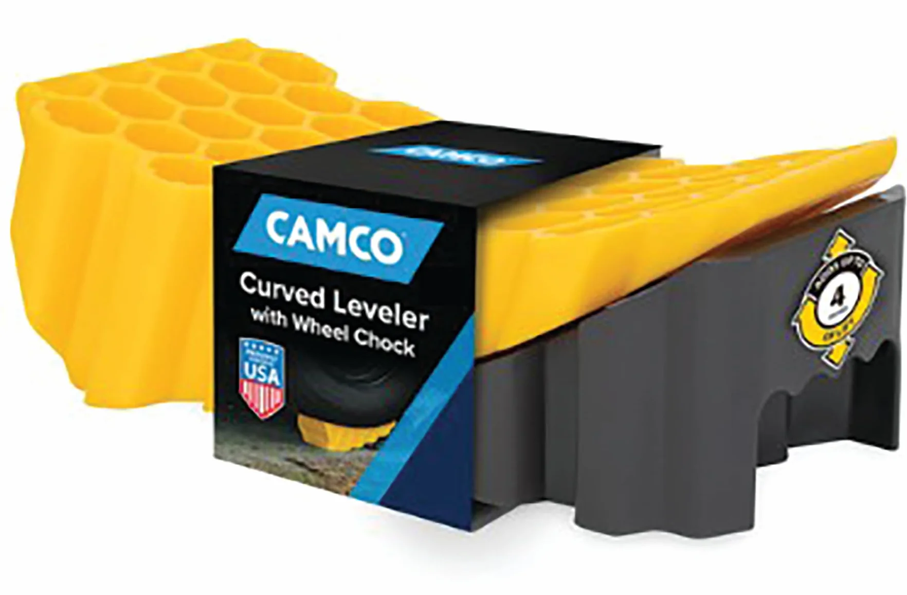 Camco 44423 Zakrzywiona poziomownica z klinem na kółkach, 1 szt