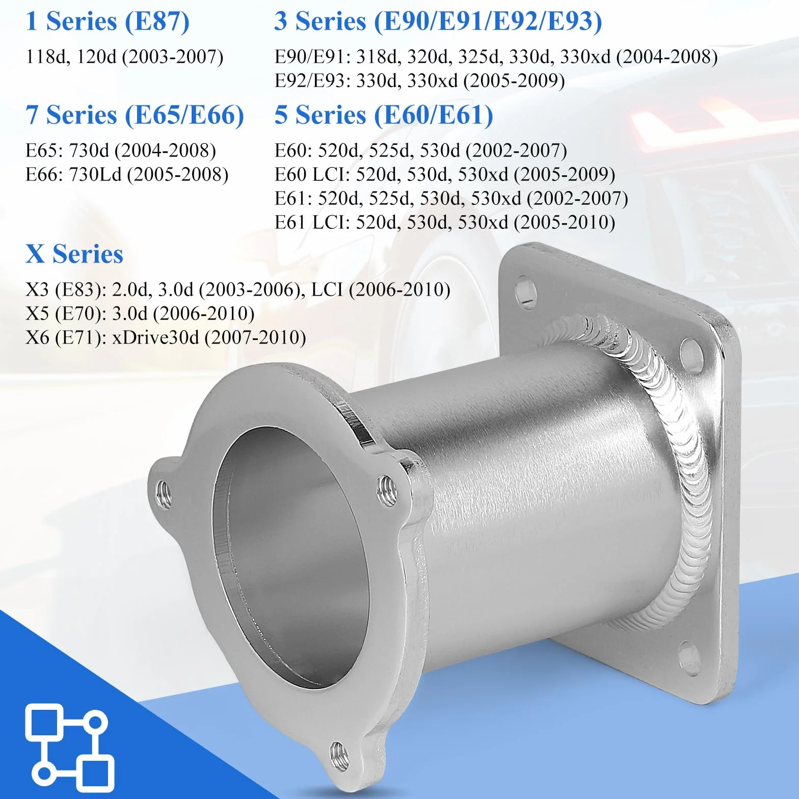 EFUTURETIME Zawór do usuwania EGR, EGR & Cooler Kit Delete zawór kompatybilny z E87/E90/E92/E93/E97/E60/E61/E65/E66, X3 X5 X6