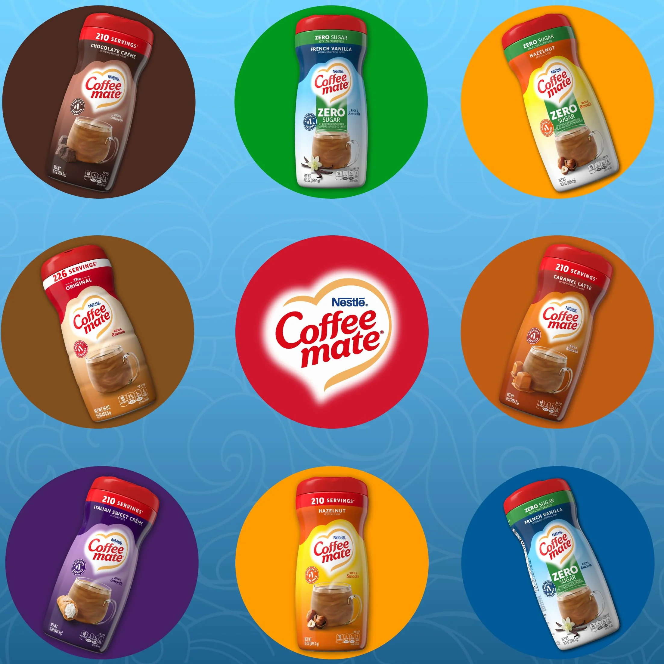 Nestle Coffee-Mate z francuską wanilią, bez cukru, opakowanie 6 szt. (6 x 289 g)