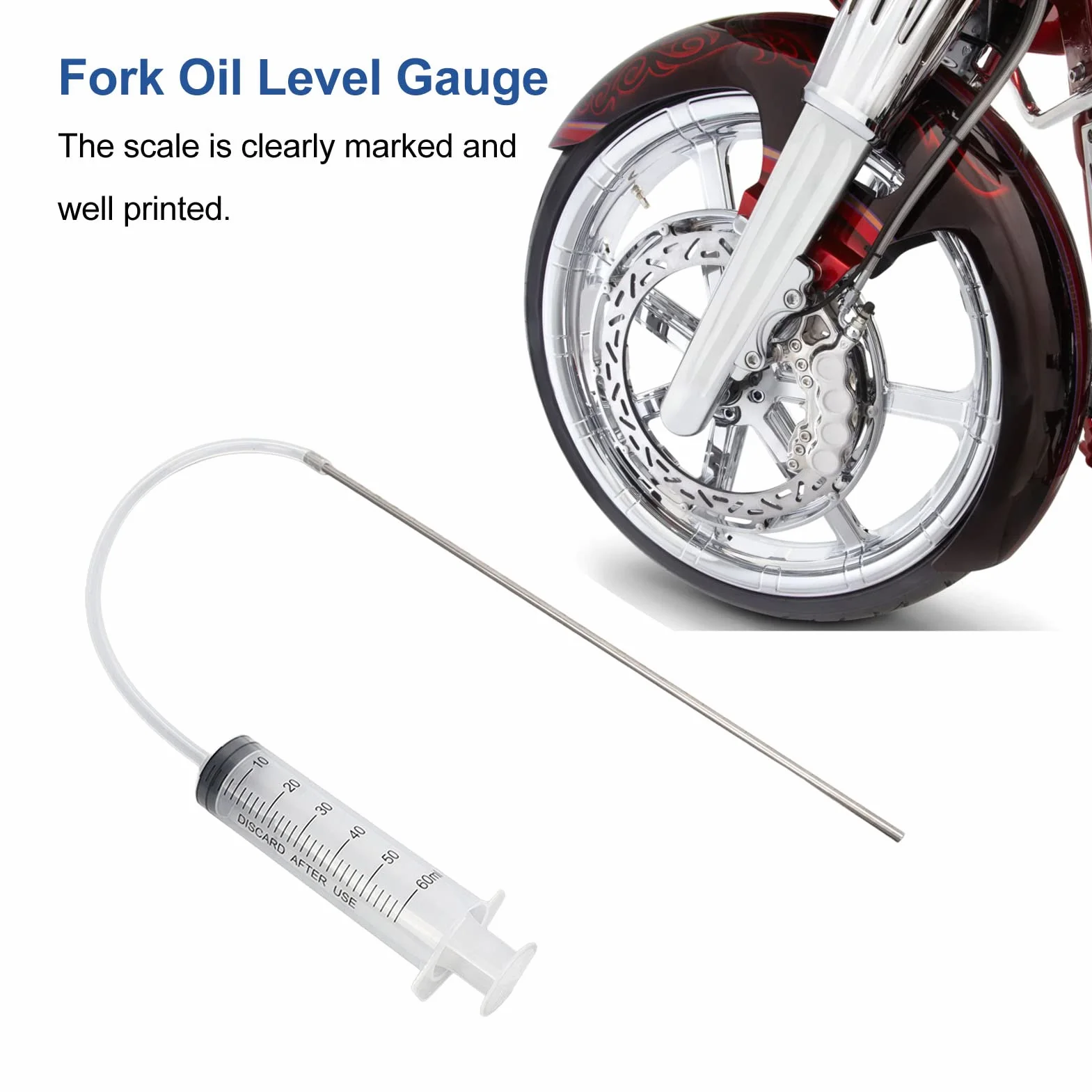 Motorcycle Fork Oil Level Tool,Fork Oil Level Tool Kit,Fork Oil Level Gauge Universal Fork Oil Level Adjustment Measuring Tool for Motorcycle for Checking And Adjusting Oil Level