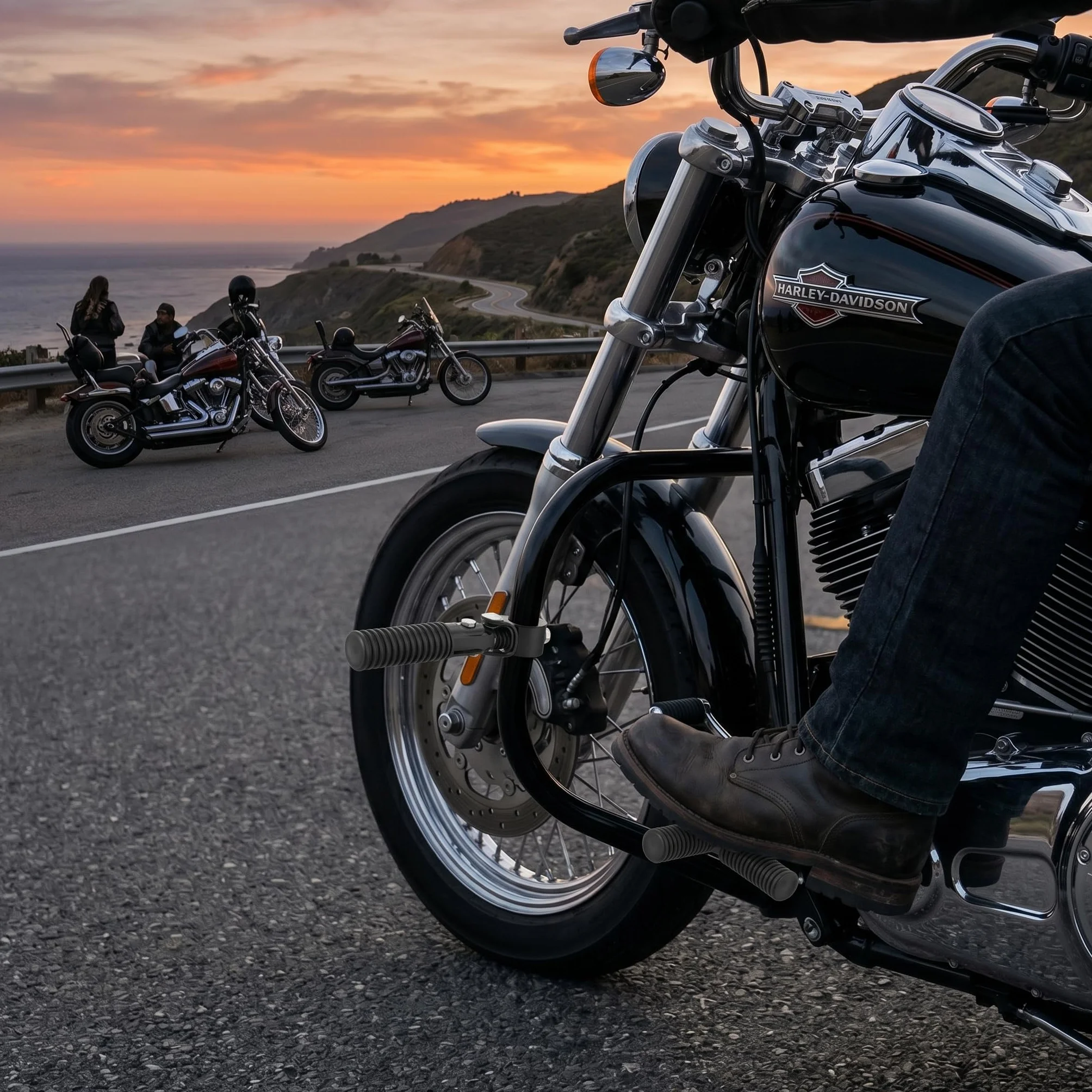 AYNEFY Podnóżki motocyklowe, 1 para podnóżków motocyklowych, 1 cal, uchwyt na silnika, nakładany motocyklowy z ochroną zderzaka 25 mm