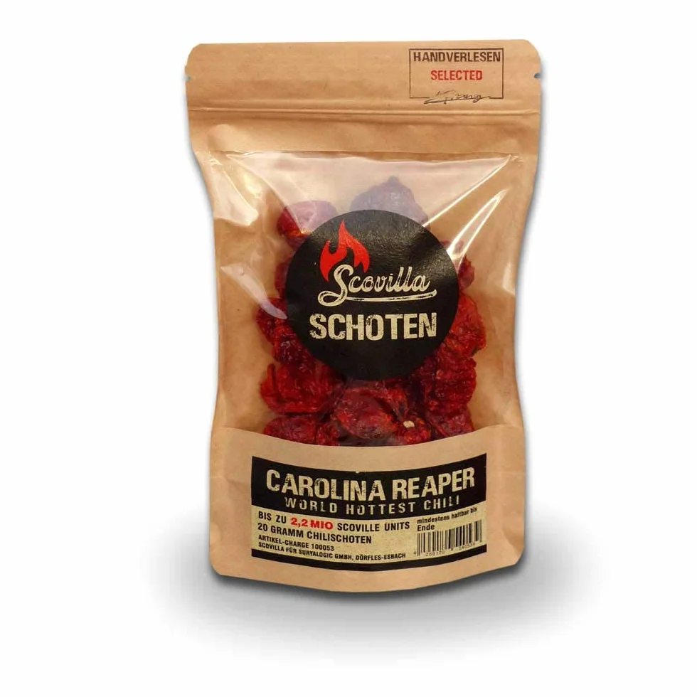 Scovillas Carolina Reaper Suszona papryka, strąki, 20 g