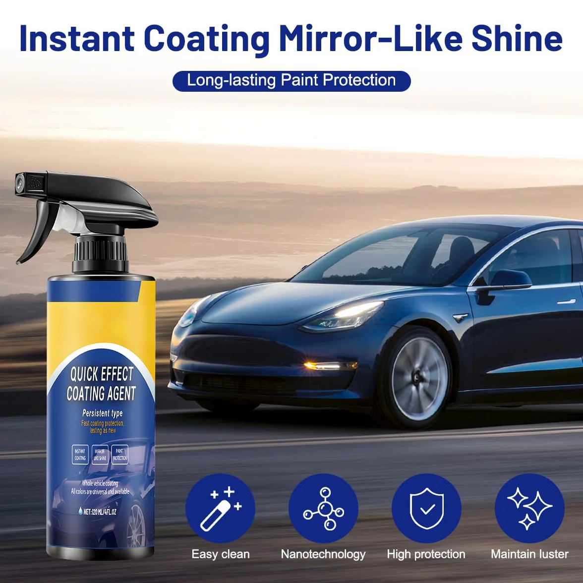 2 szt. Quick Effect Coating Agent, Advanced Car Quick-acting Coating Agent Spray 3 w 1, wysoka ochrona lakieru samochodowego, środek do odnawiania samochodu, długotrwała ochrona lakieru samochodowego