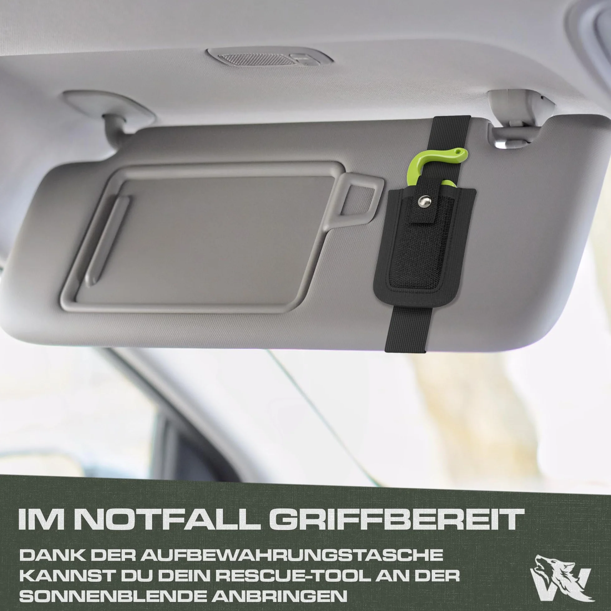 Wolfgangs Rescue Tool 440C Stahl Gurtschneider Notfallhammer Auto Leuchtfunktion