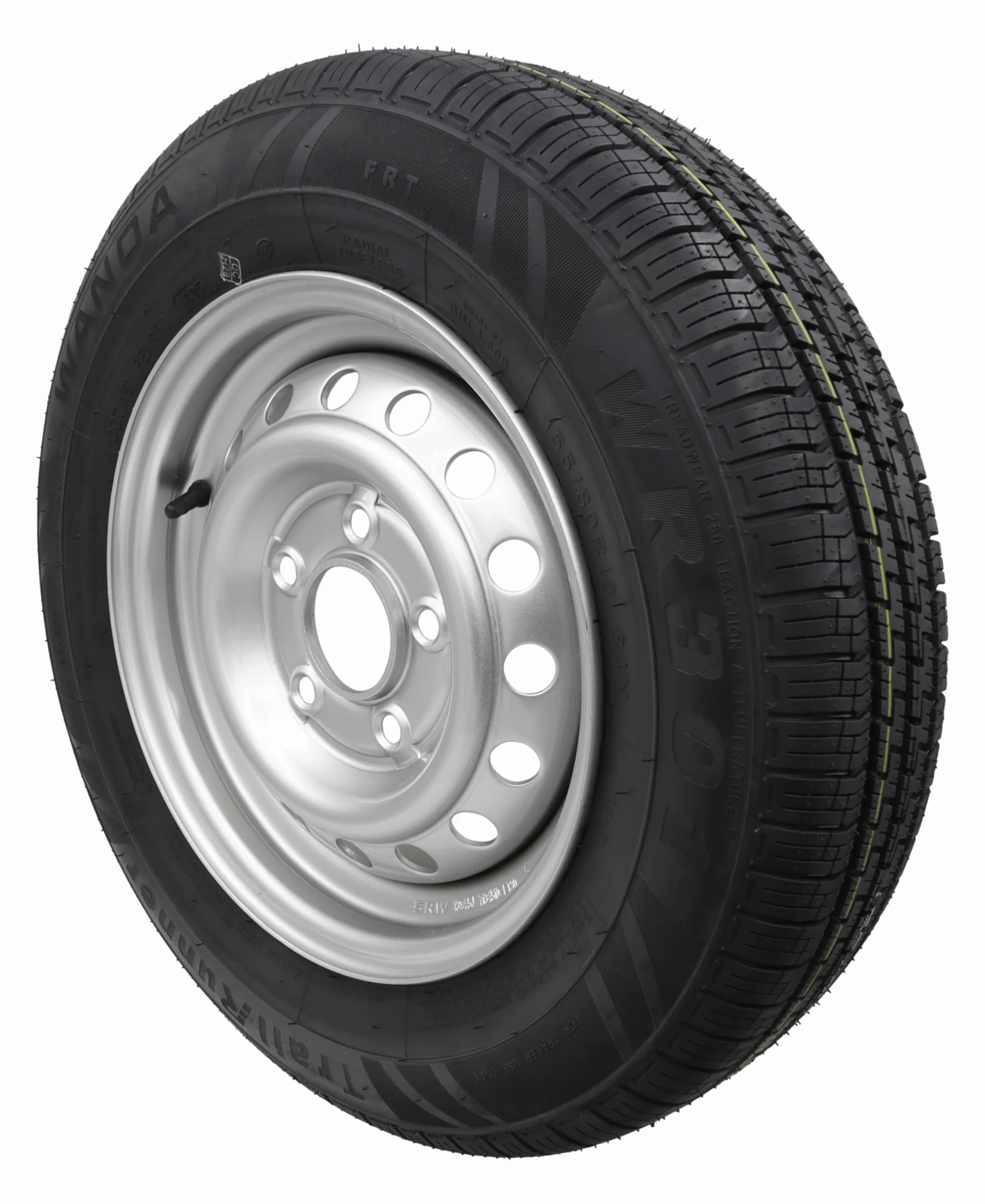 Kompletne koło 155/80R13 84N 112 x 5, 5 otworów, 155 R 13 do samochodów osobowych, przyczepa 4,5 Jx13, koło do przyczepy
