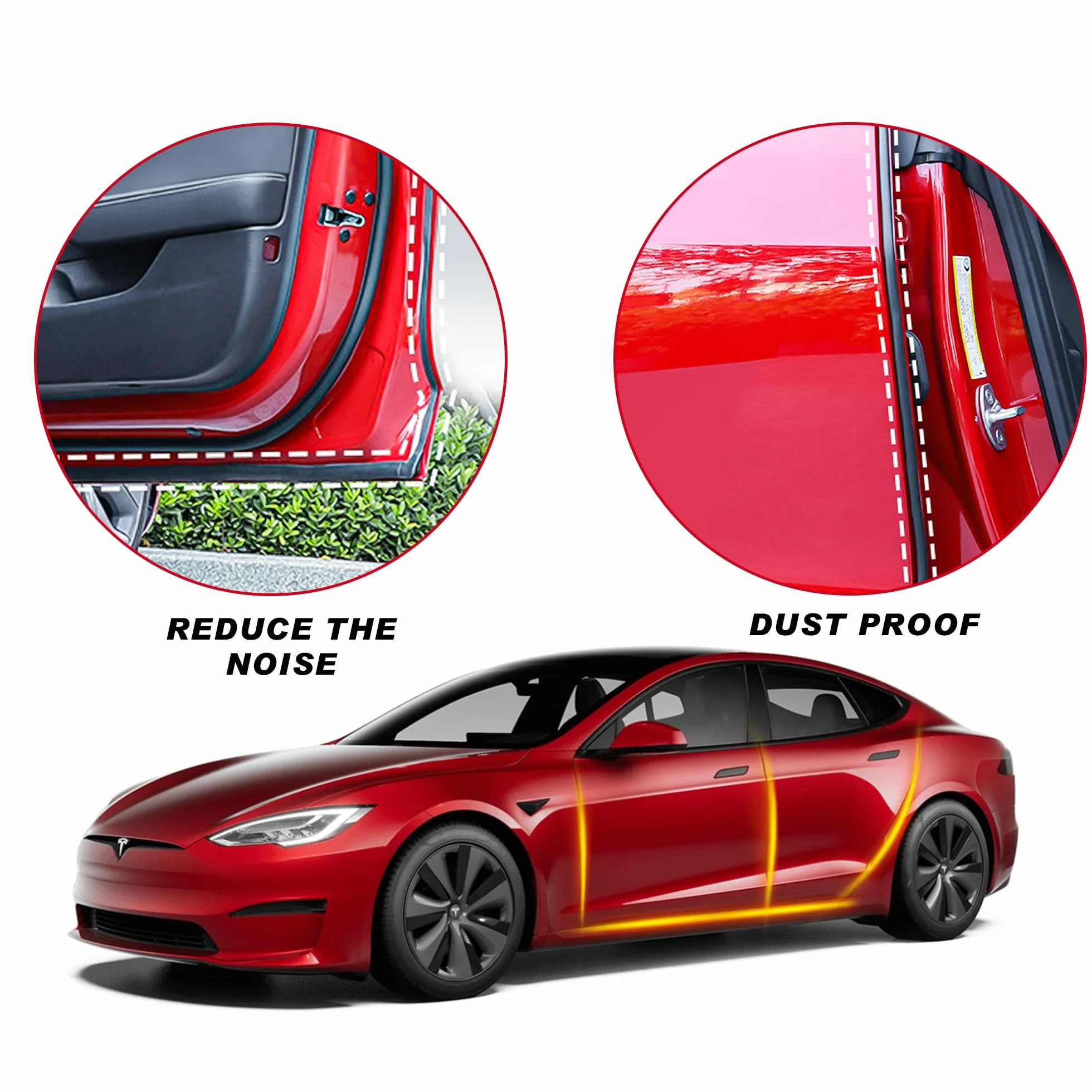TOPABYTE Zestaw uszczelek do drzwi Tesla Model Y 2020-2024 dźwiękoszczelna gumowa uszczelka przeciwwiatrowa zestaw do redukcji szumów